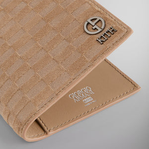 Kith & Giorgio Armani Monogram Suede Passport Holder - Creme PH