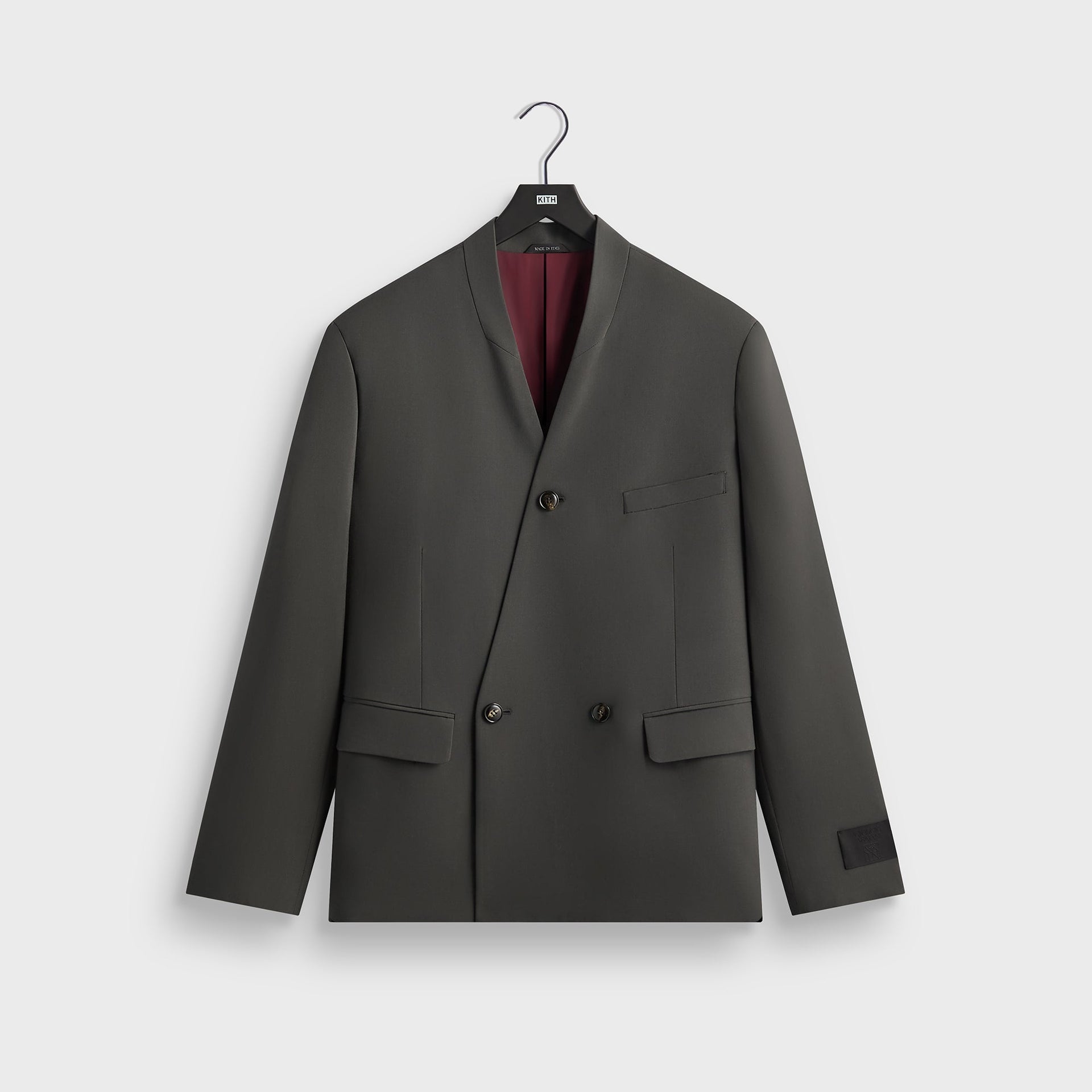 Giorgio Armani & Kith &Kin Milano Crepe Collarless Jacket - Dark Ash