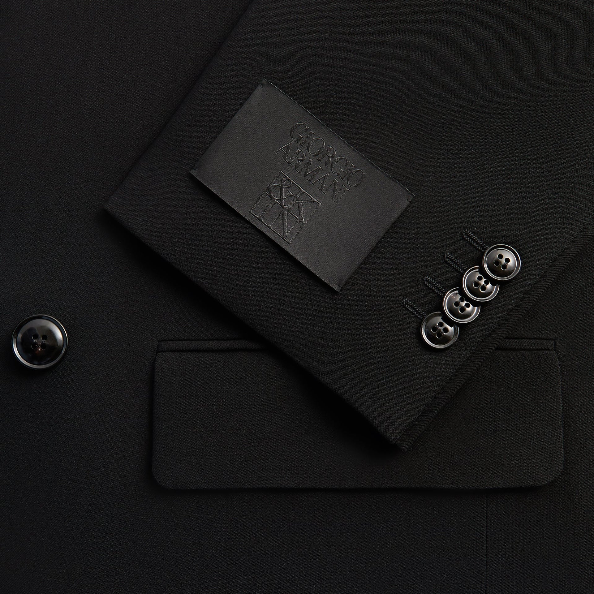 Giorgio Armani & Kith &Kin Milano Crepe Collarless Jacket - Black