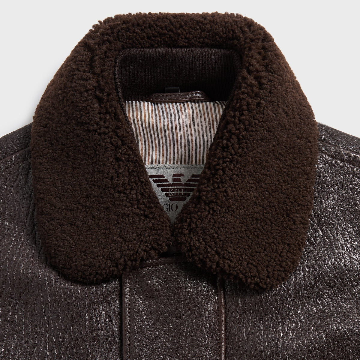 Giorgio Armani & Kith Lamb Leather Aviator Blouson Jacket - Meteorite