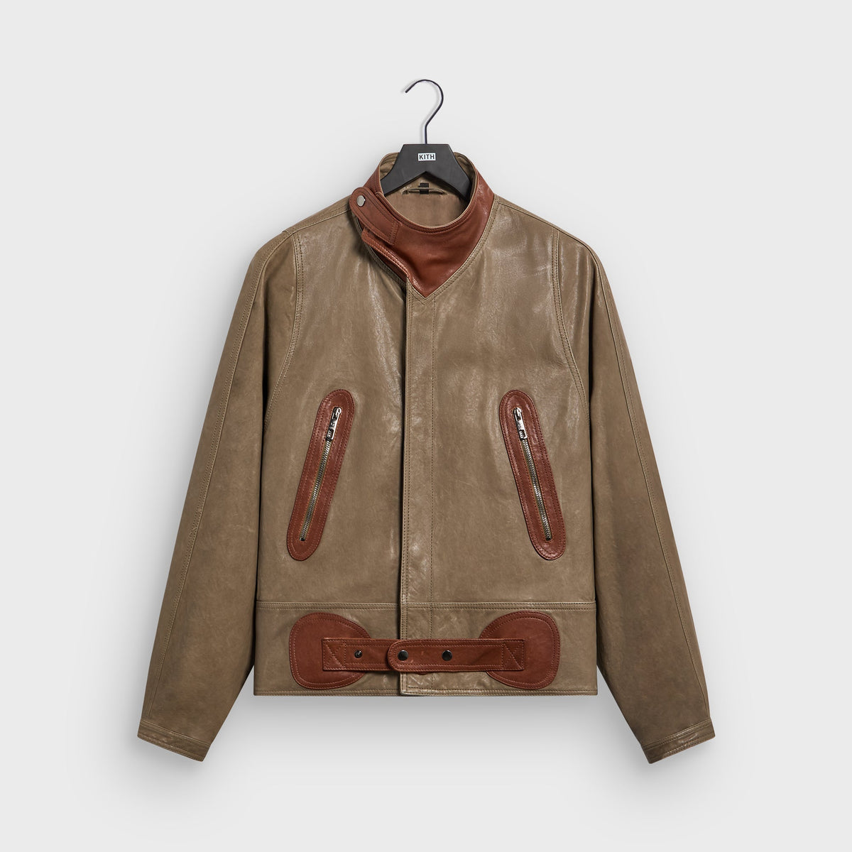 Giorgio Armani & Kith Lamb Leather Aviator Jacket - Sea Turtle - PH