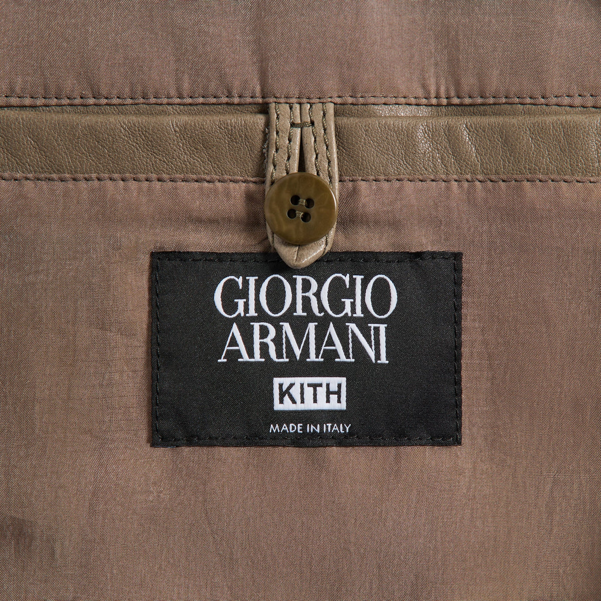 Giorgio Armani & Kith Lamb Leather Aviator Jacket - Sea Turtle