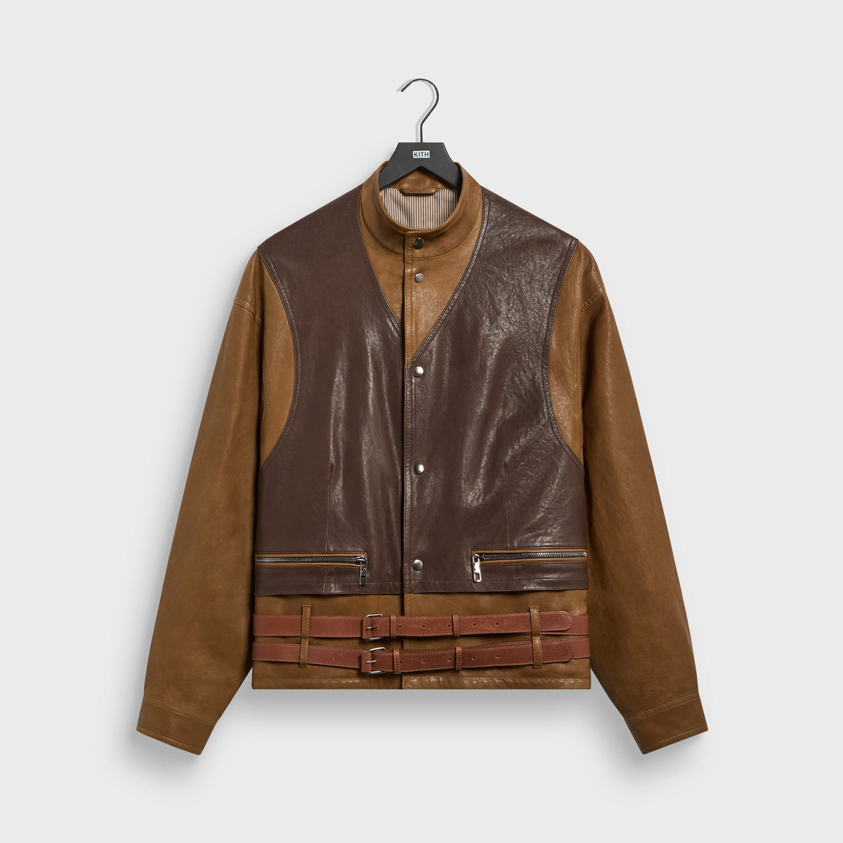 Giorgio Armani & Kith Two-Tone Lamb Leather Utility Jacket - Ermine - PH