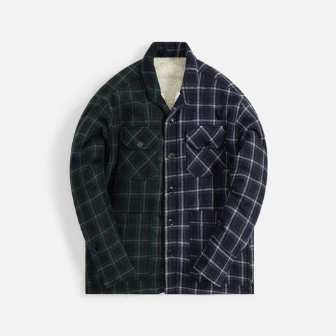 Greg Lauren Sherpa Lined Boxy Jacket - Navy
