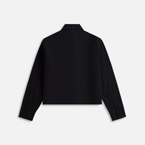 Jil Sander Fine Wool Gabardine Shirt with Jewels - Black