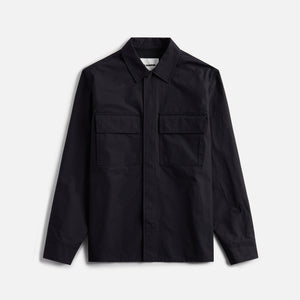 Jil Sander Water Repellant Organic Washed Textured Shirt - Navy