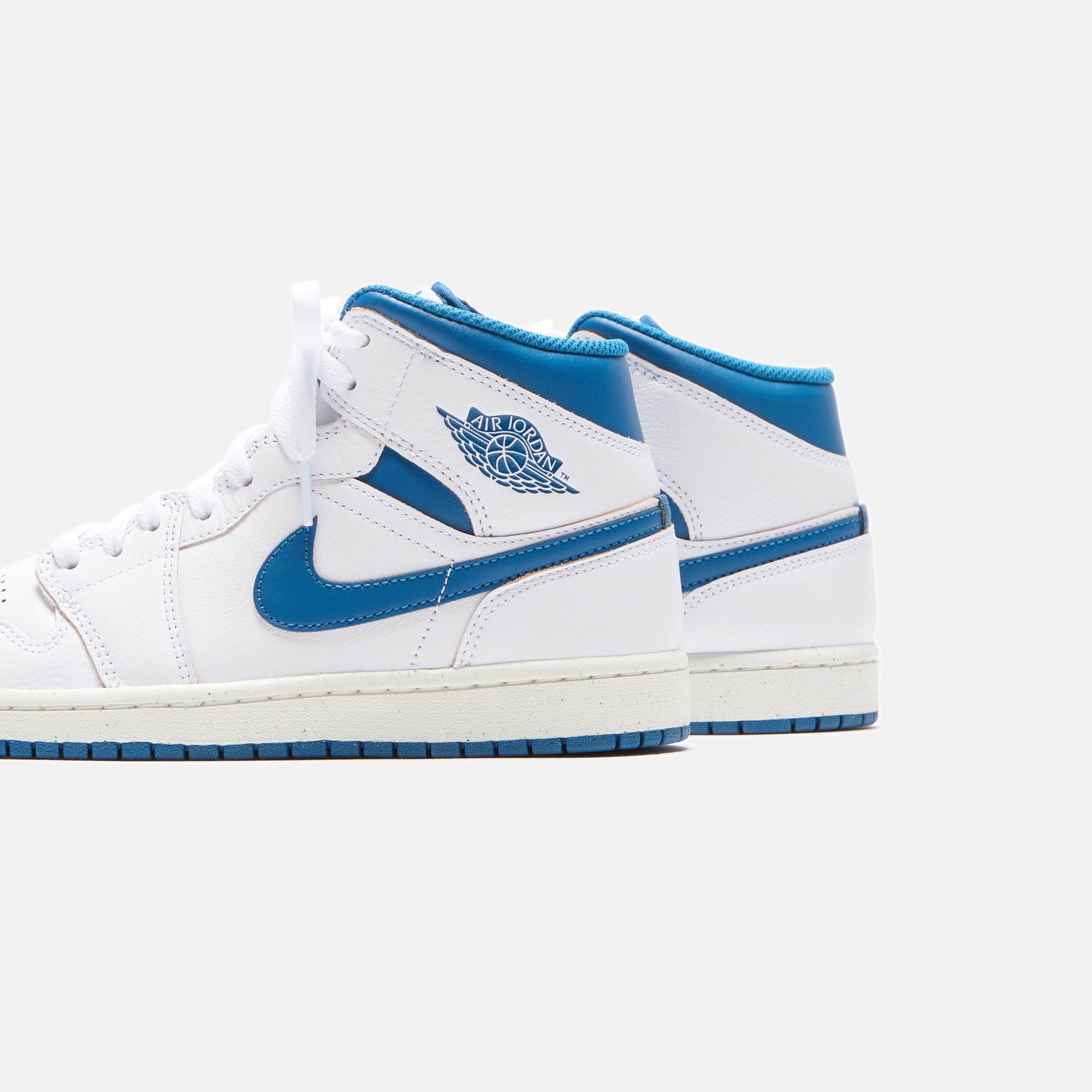 Jordan Air Jordan 1 Mid SE - White / Industrial Blue / Sail – Kith