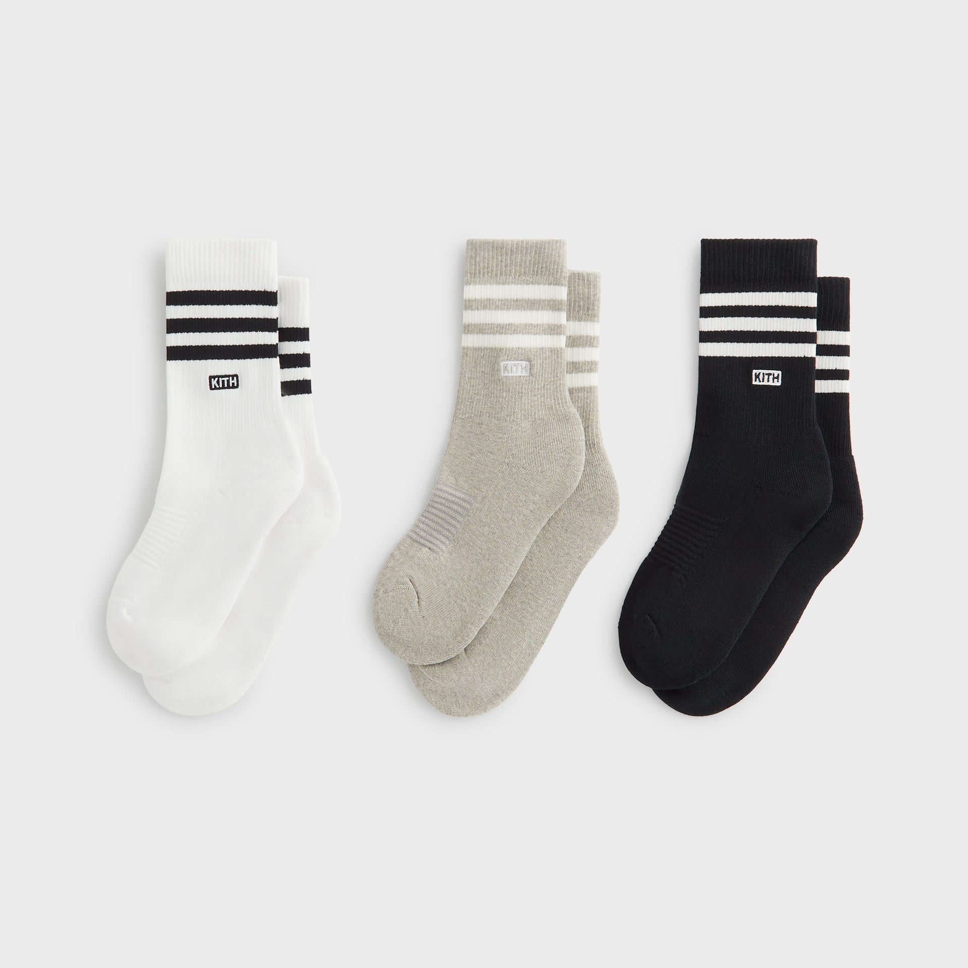 Kith for adidas Football Sock Pack in White / Gray/ Black