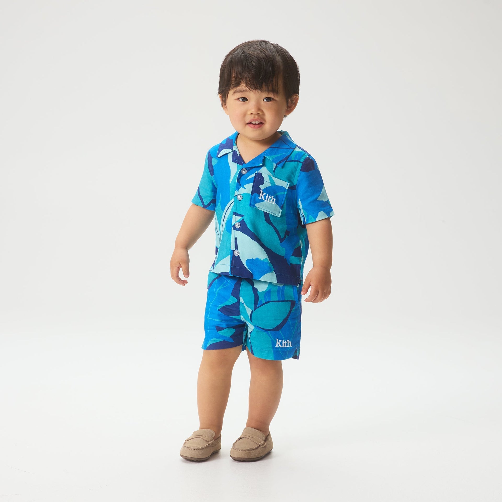 Kith Baby Abstract Tropical Thompson Camp Shirt - Turquoise