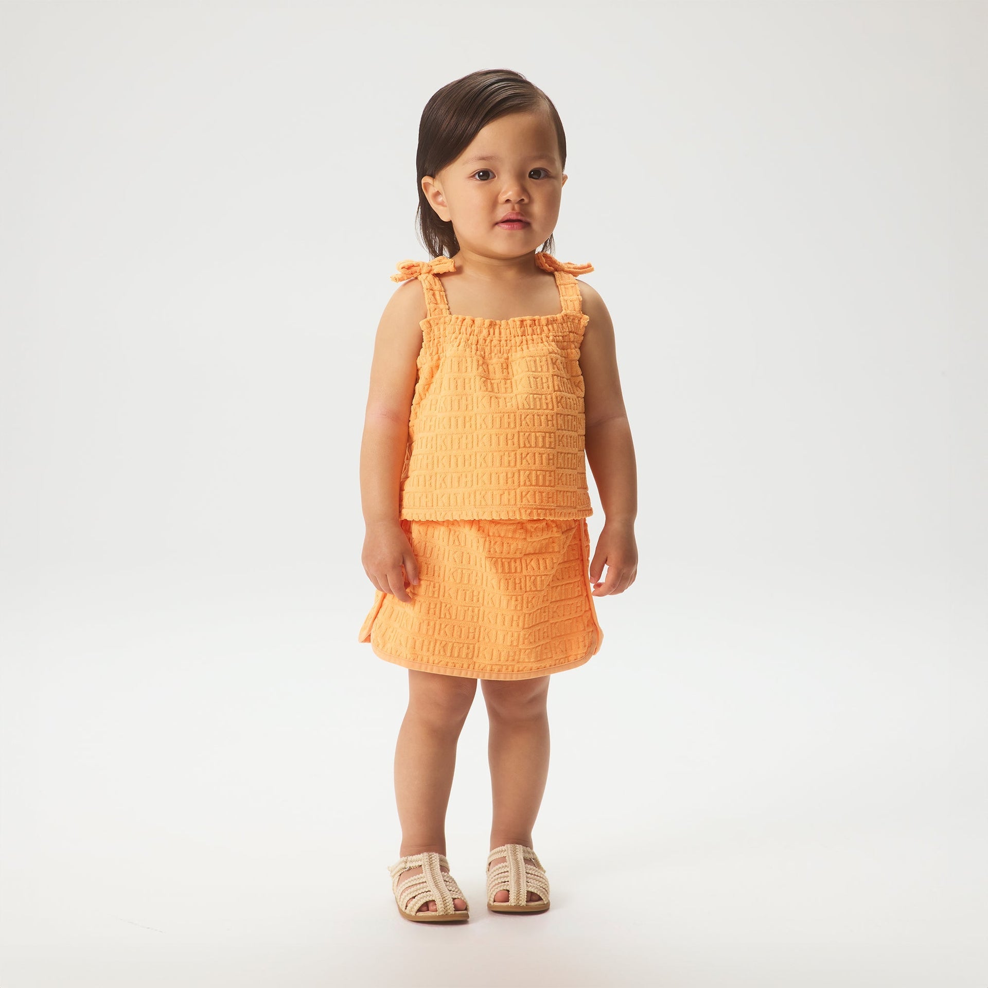 Kith Baby Ayva Textured Monogram Skort Set - Sorbet