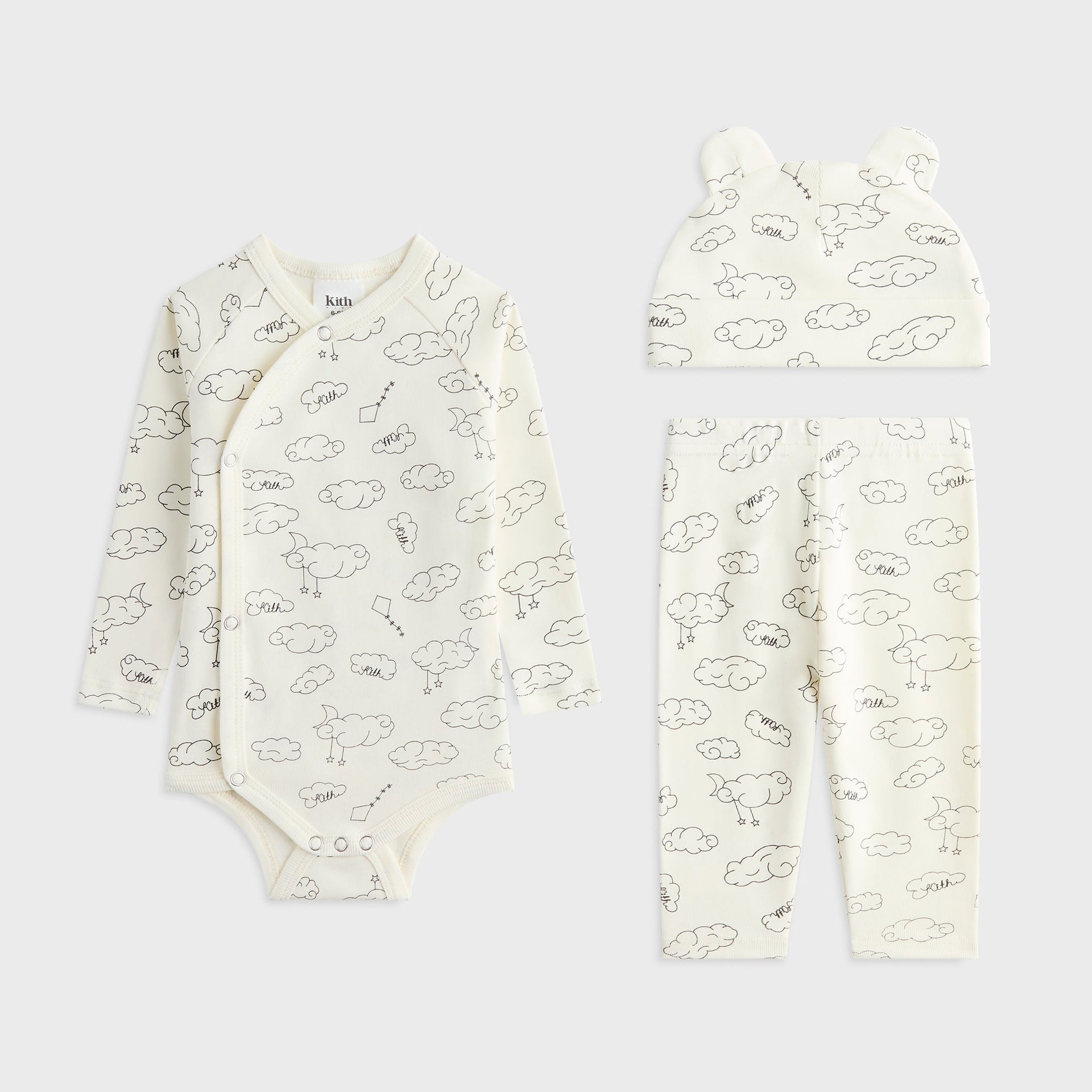 Kith Baby Printed Ribbed Bodysuit Set - Silk