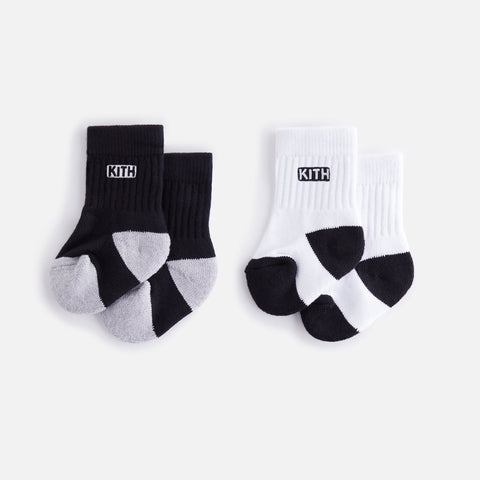 Kith Baby Classic Crew 2-Pack Socks - White / Black