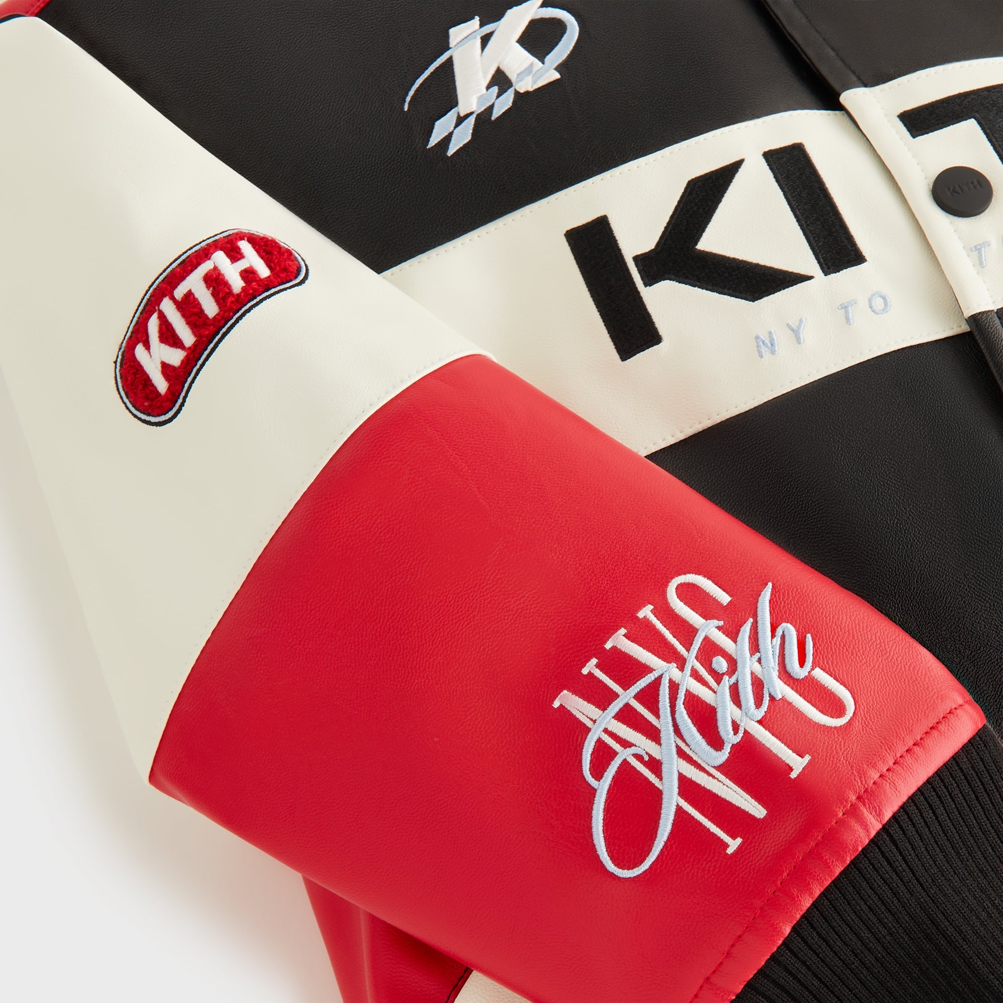 Kith Kids Blocked Coaches Bomber Jacket - Black – Kith Canada