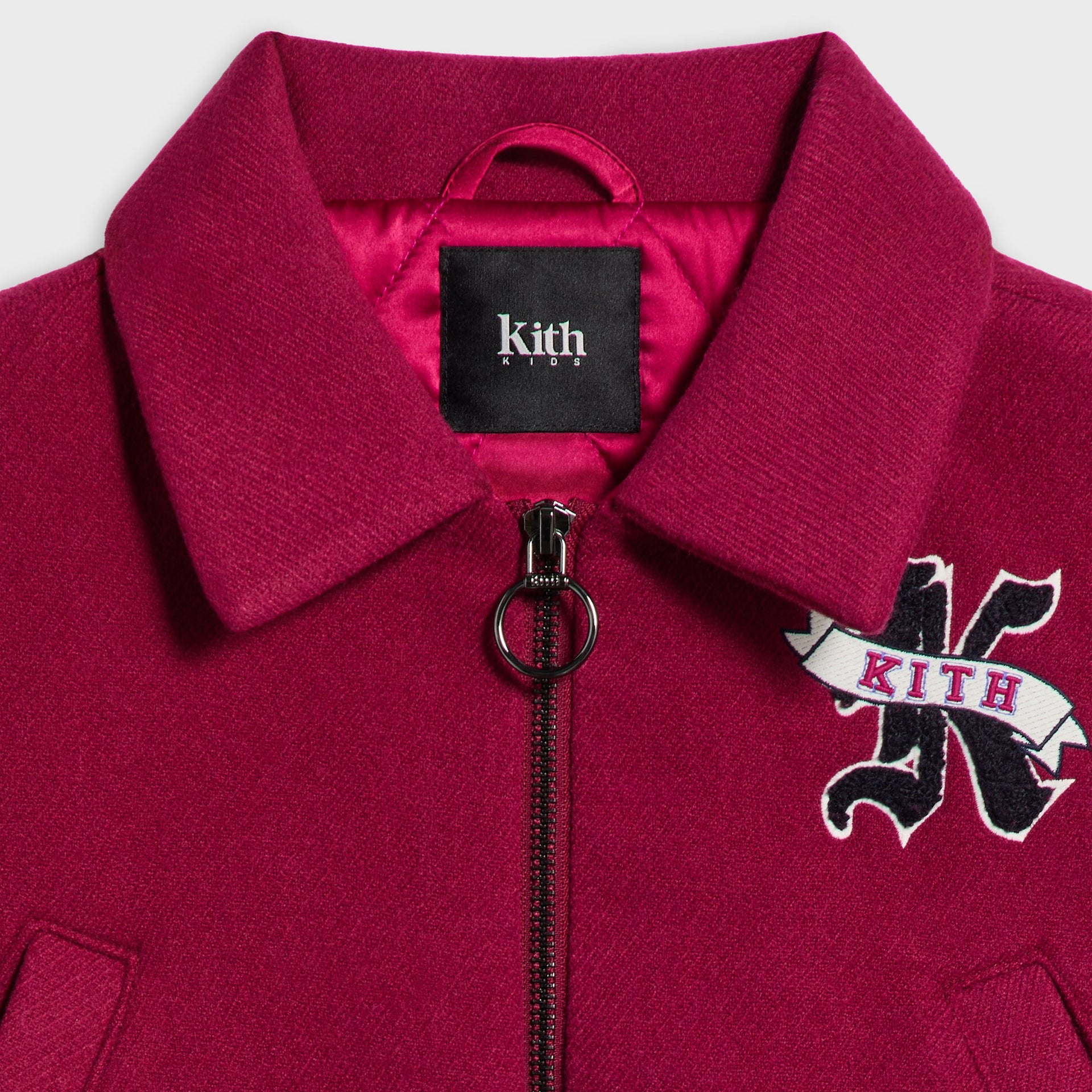 Kith Kids Cropped Varsity Jacket - Noir