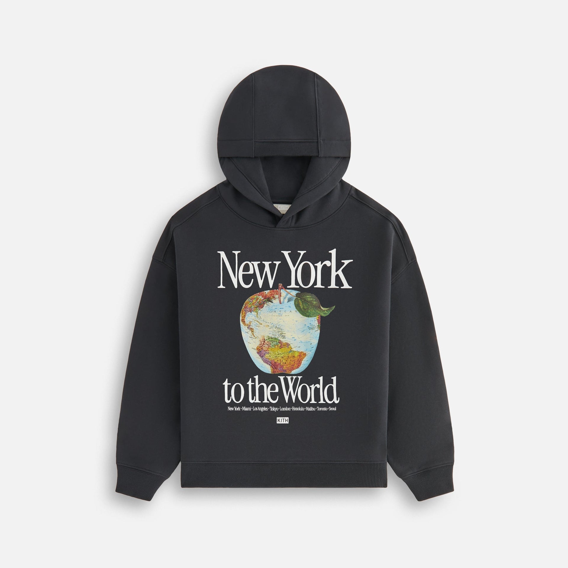 Kith Kids New York to the World Apple Globe Hoodie - Black