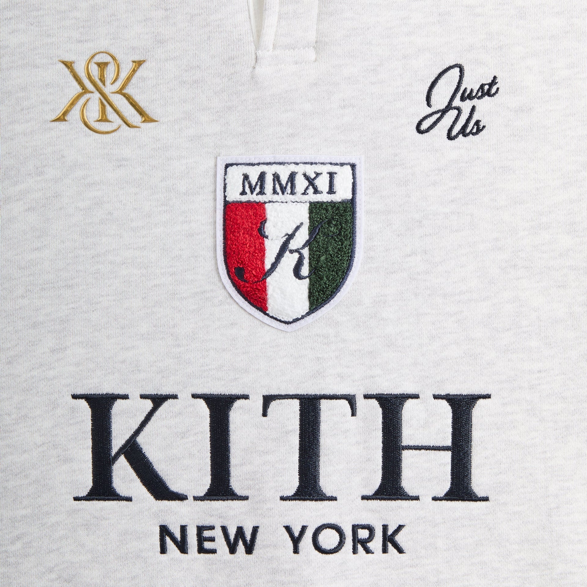 Kith Kids Collared Logo Nelson Sweatshirt - Light Heather Grey