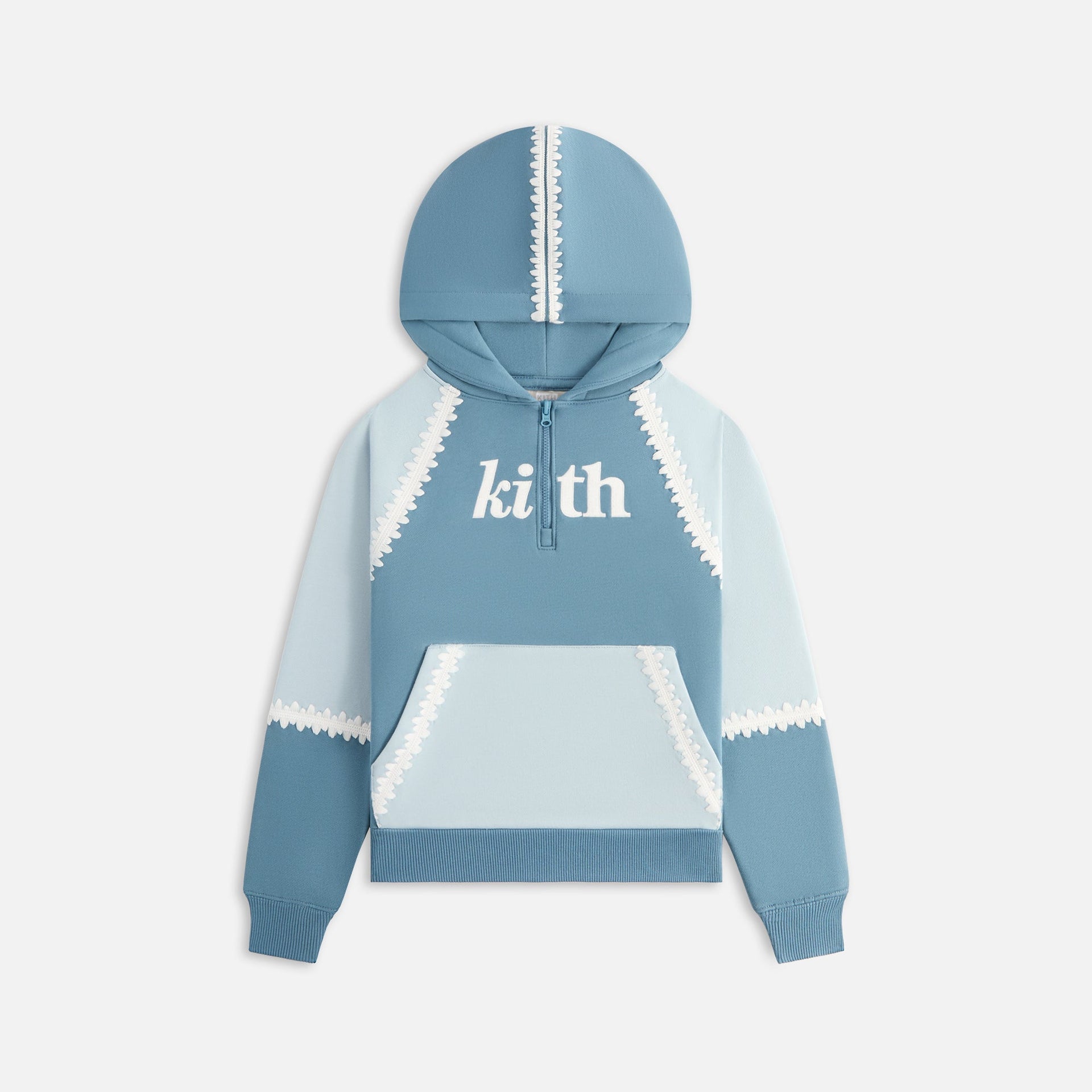 Kith Kids Color-Blocked Vale Nelson Quarter Zip Hoodie - Farrow