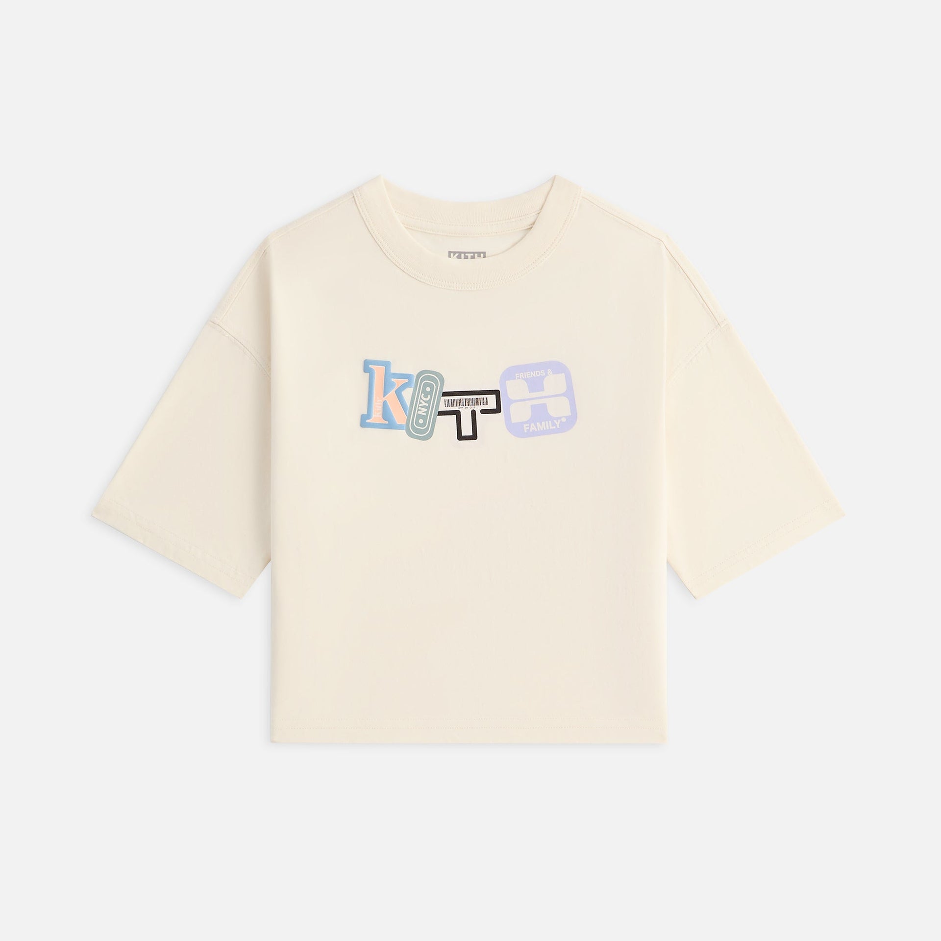 Kith Kids Friends & Family Logo Leonard Tee - Sandrift