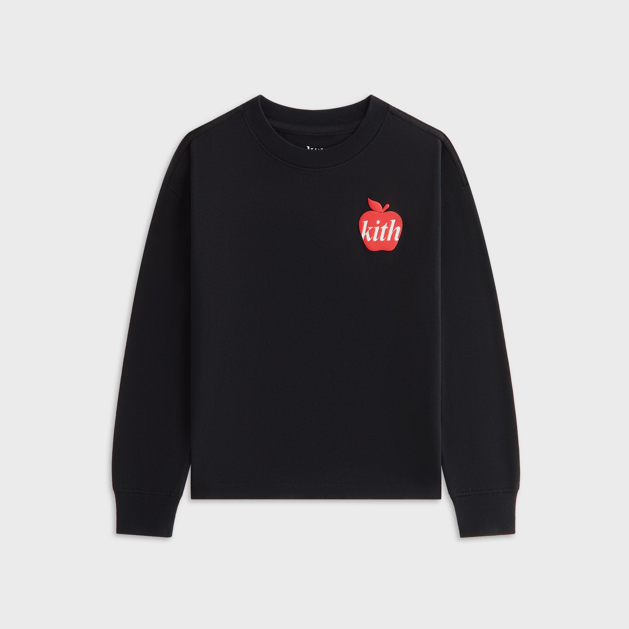Kith Kids Apple Logo Graphic Long Sleeve Tee - Black – Kith Canada