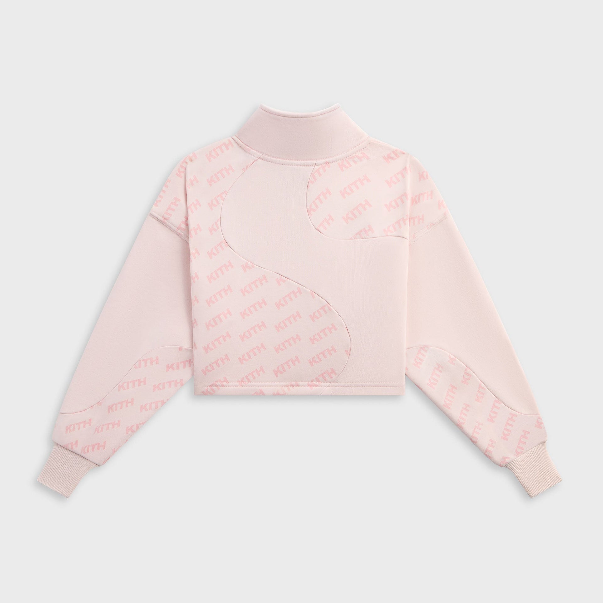 Kith Kids Blocked Monogram Cropped Jasper Quarter Zip - Perennial