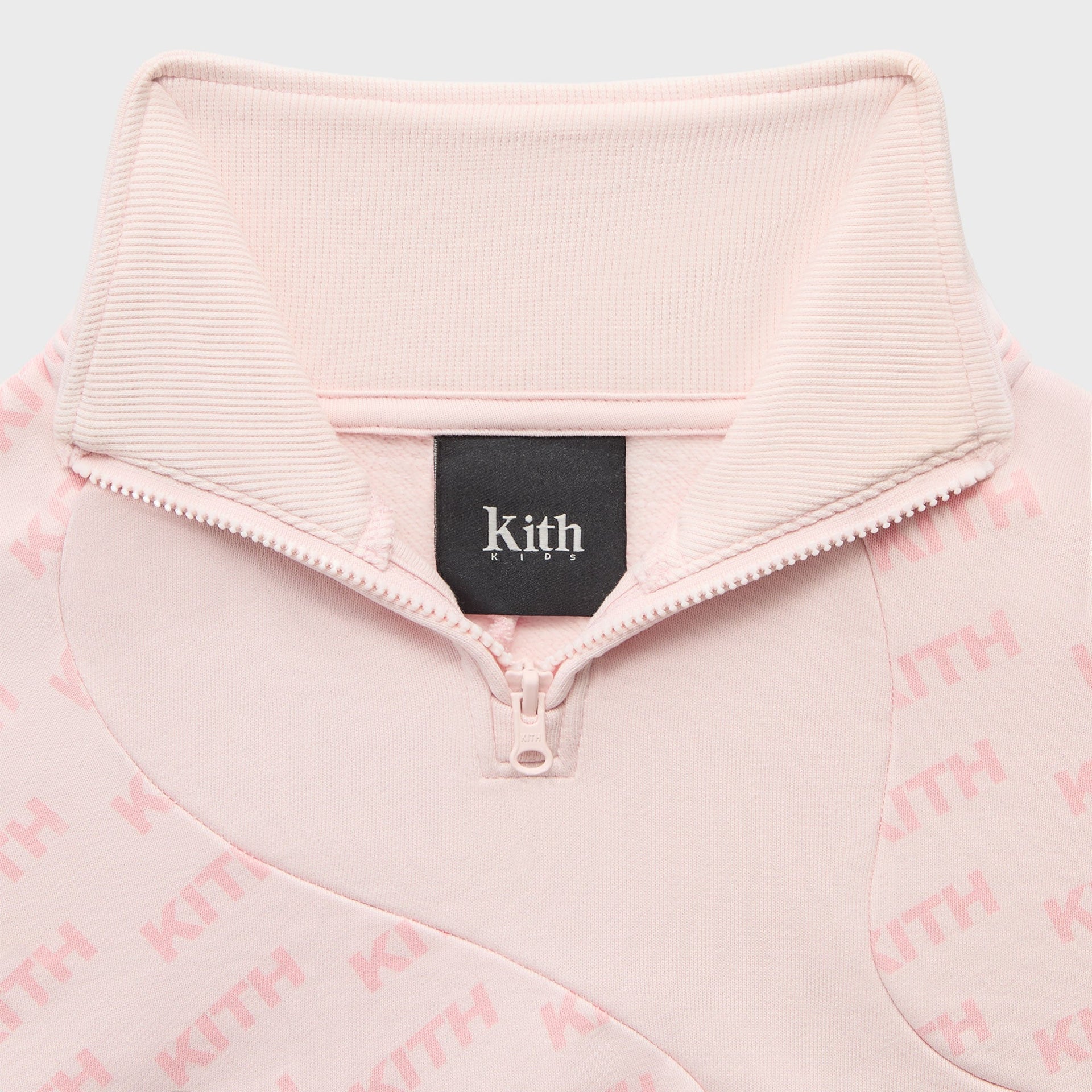 Kith Kids Blocked Monogram Cropped Jasper Quarter Zip - Perennial