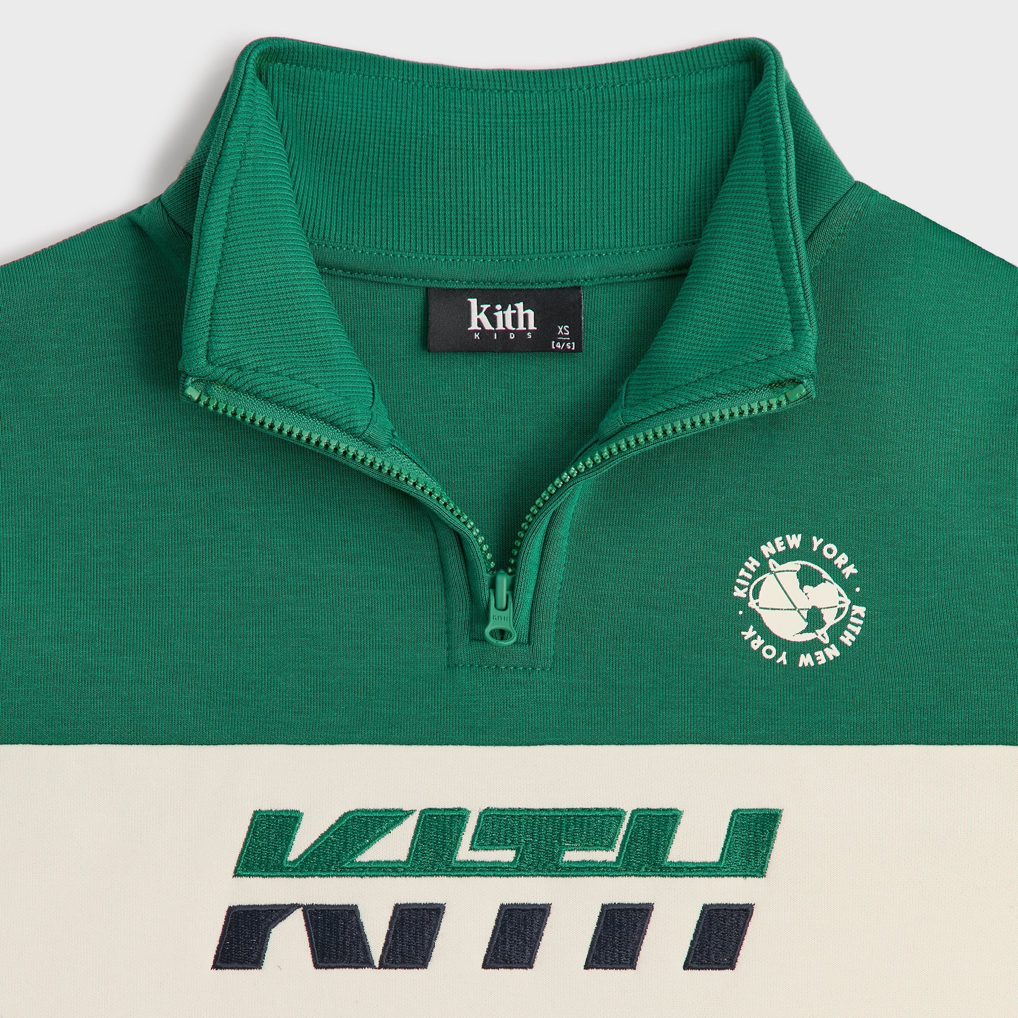 Kith Kids Logo Blocked Hunter Quarter Zip - Newt – Kith Canada