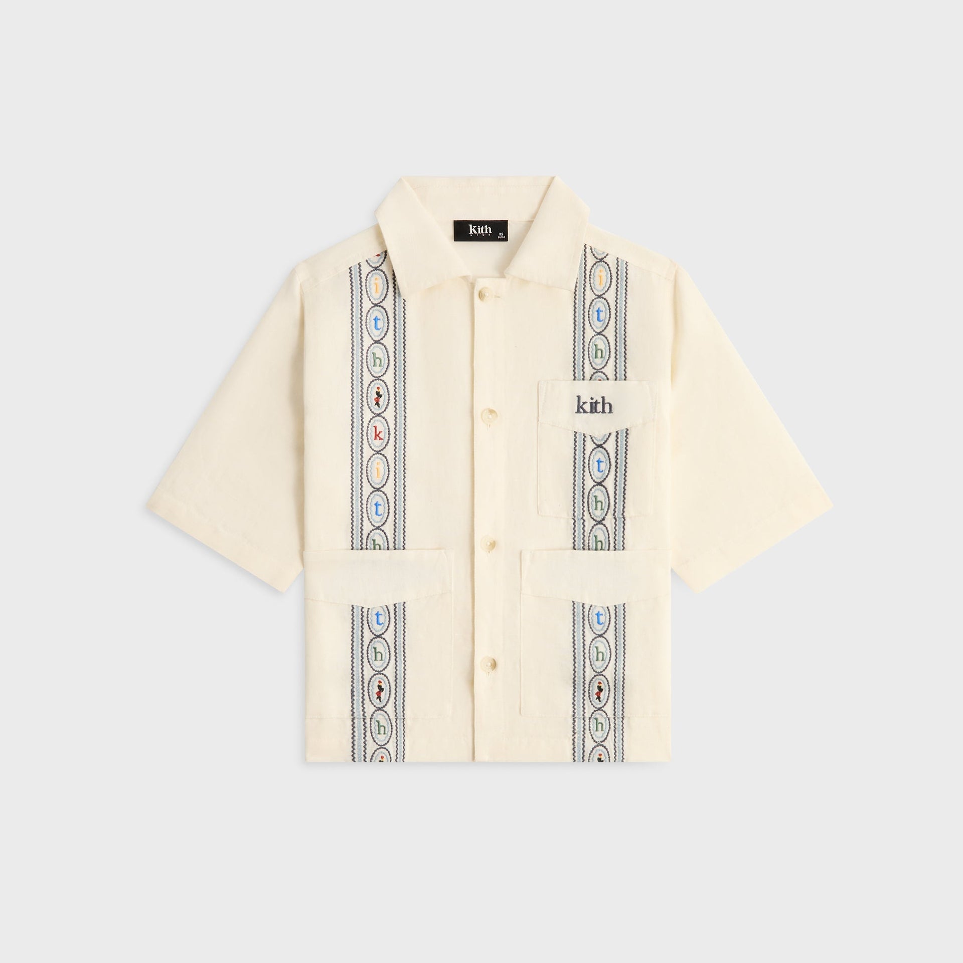 Kith Kids Novelty Embroidered Bennet Collared Shirt - Silk