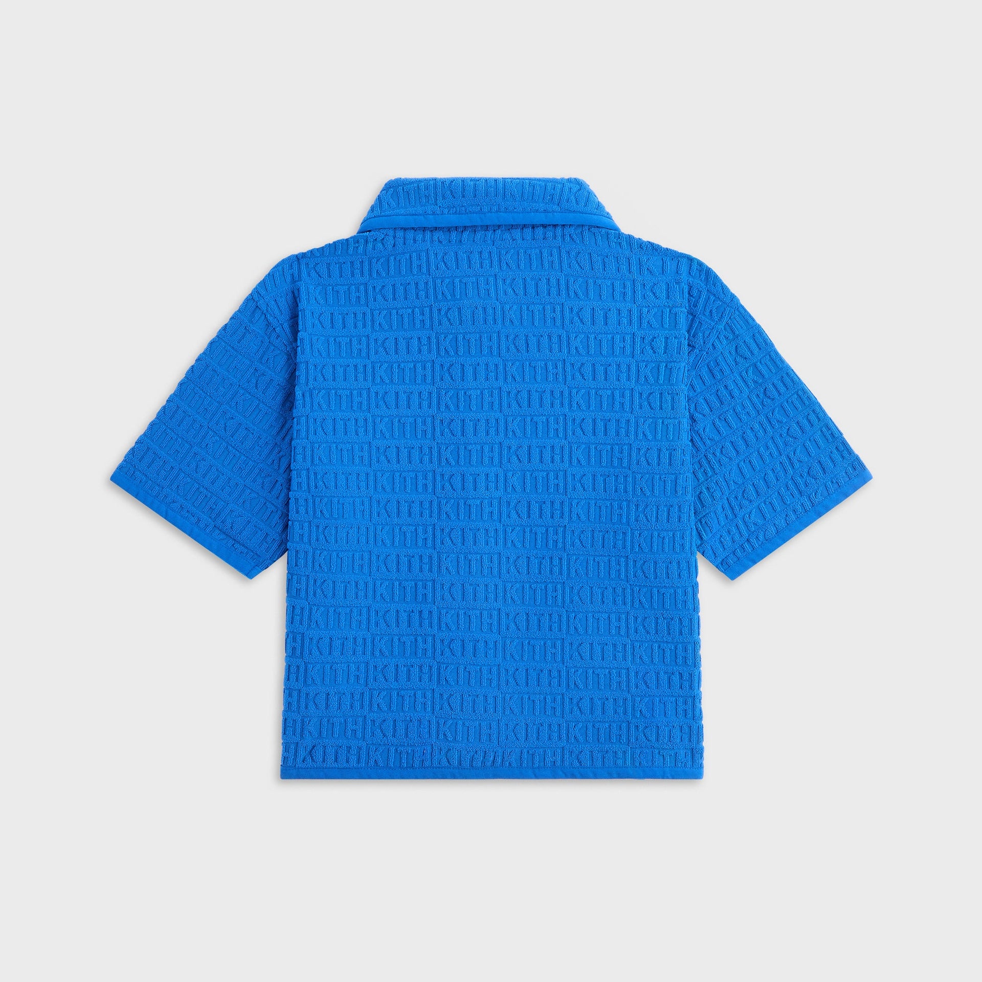Kith Kids Textured Monogram Zip Front Camp Shirt - Greek