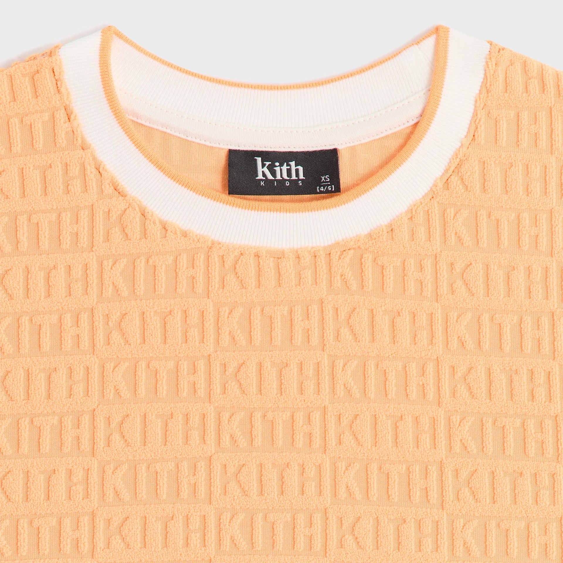 Kith Kids Textured Monogram Fei Cropped Tee - Sorbet