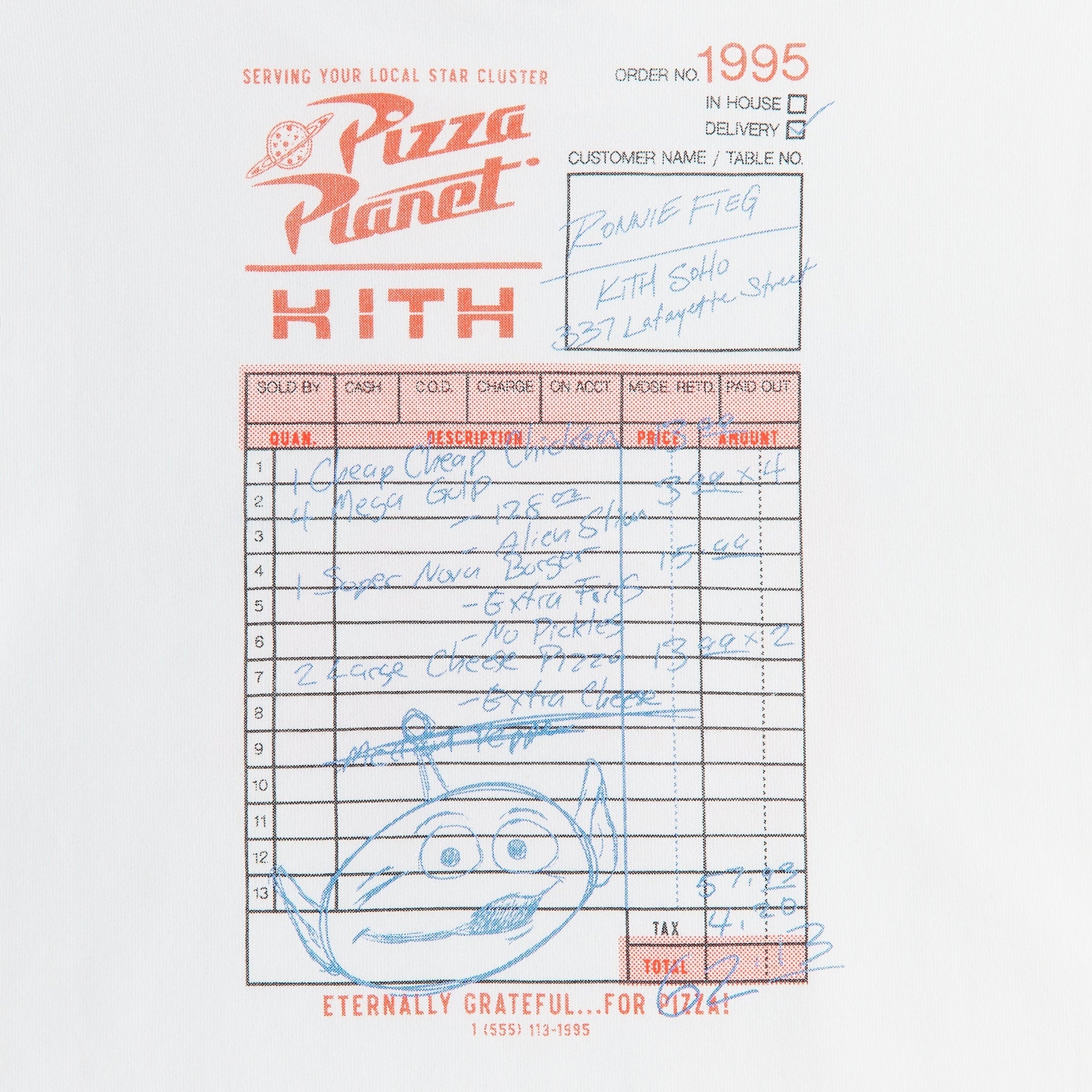 Disney | Kith Kids for Pixar Pizza Planet Long Sleeve Tee - White - PH