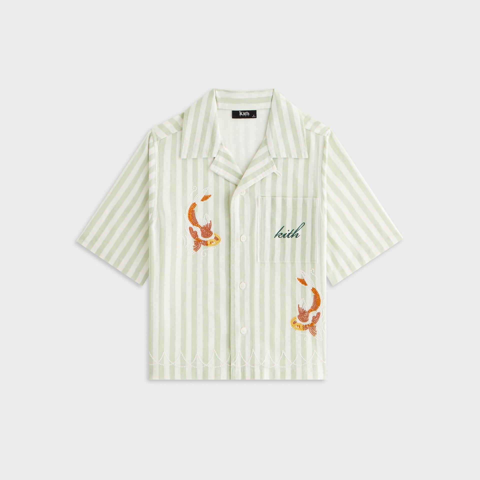 Kith Kids Embroidered Thompson Camp Shirt - Sage