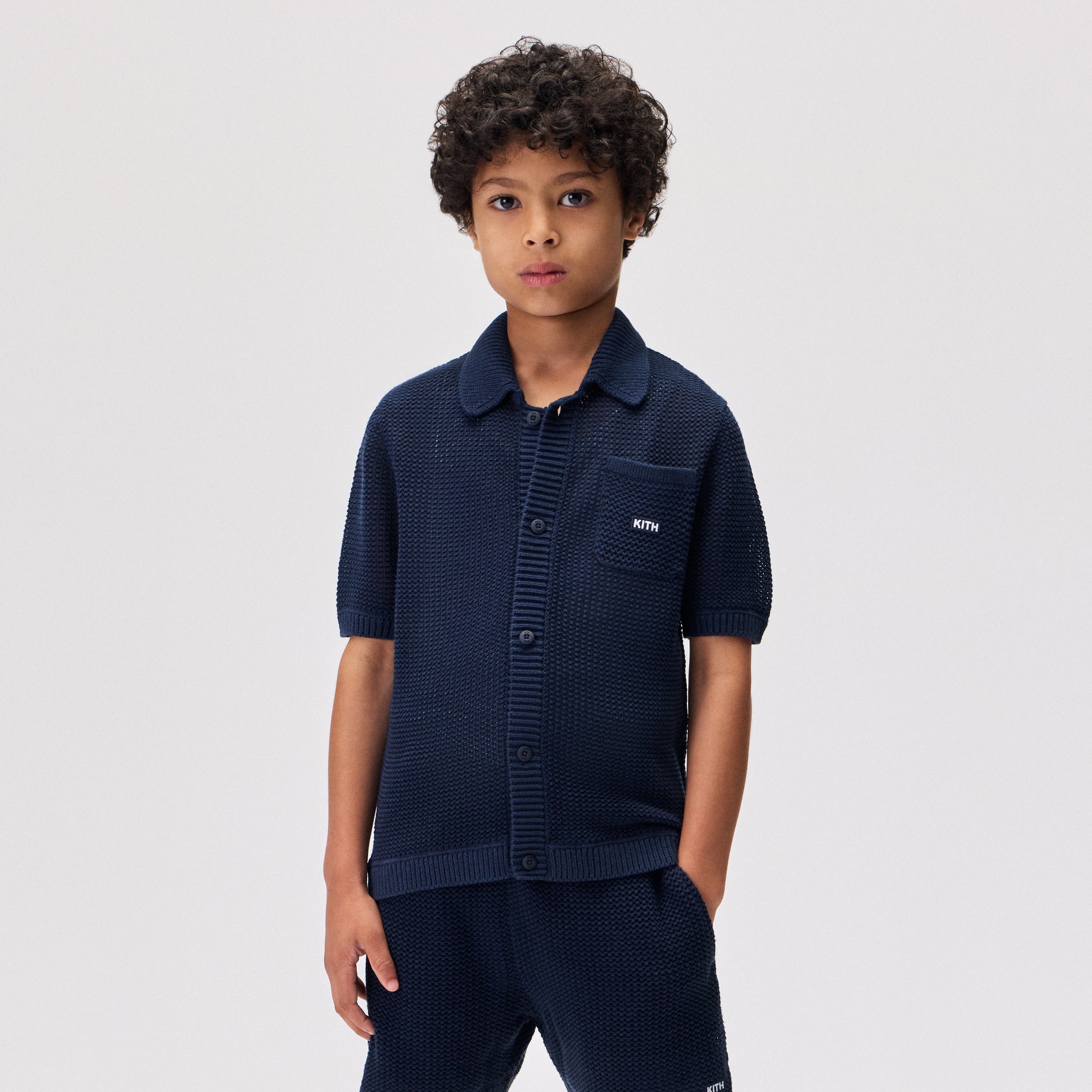 Kith Kids Textured Button Down Tilden Shirt - Nocturnal – Kith Canada