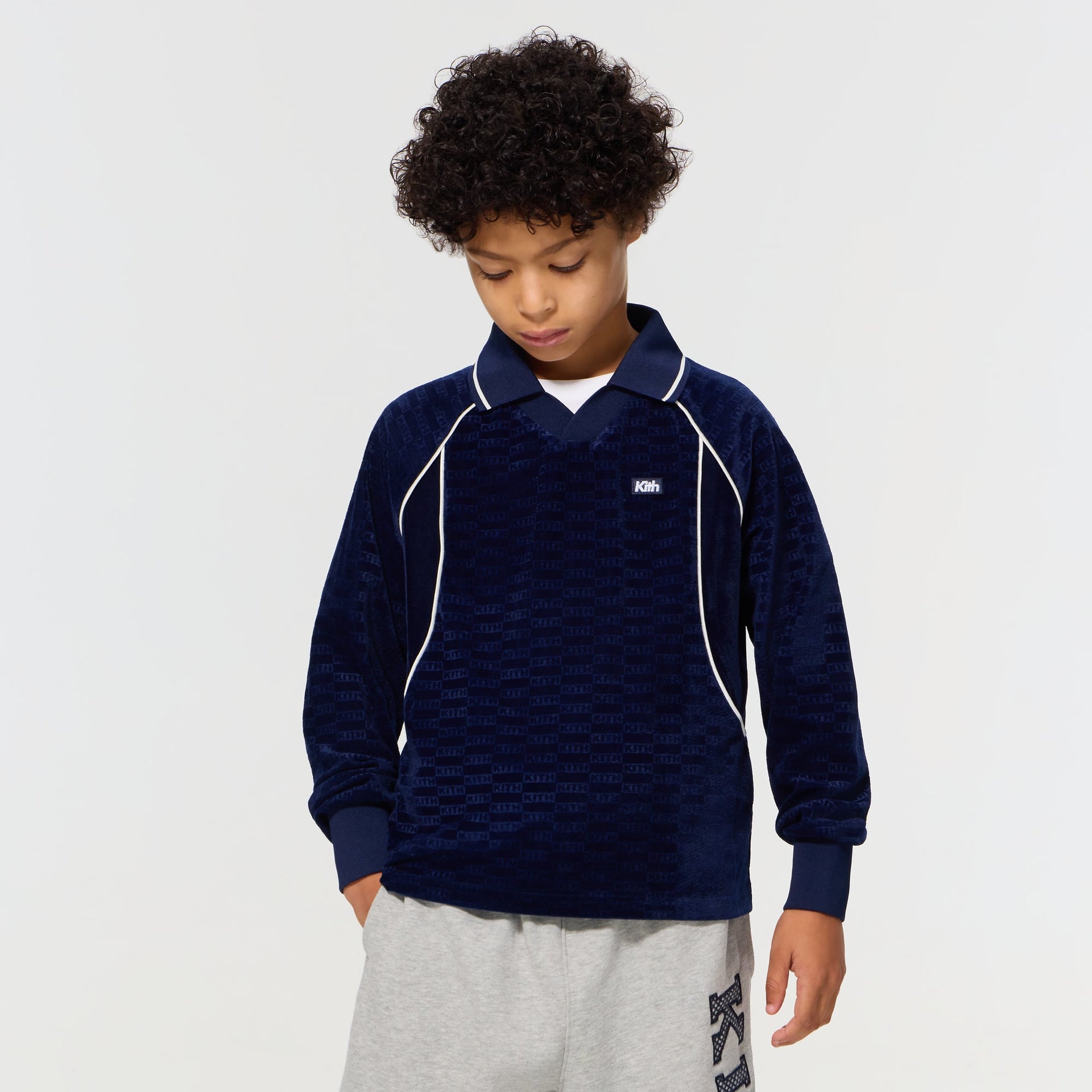 Kith Kids Monogram Velour Soccer Jersey - Nocturnal