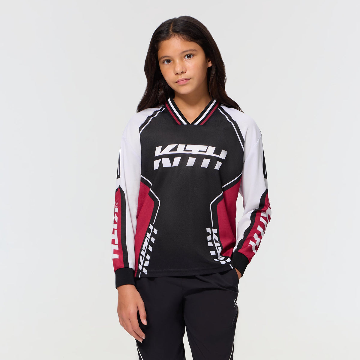 Kith Kids Moto Mesh Long Sleeve Donovan Tee - Black
