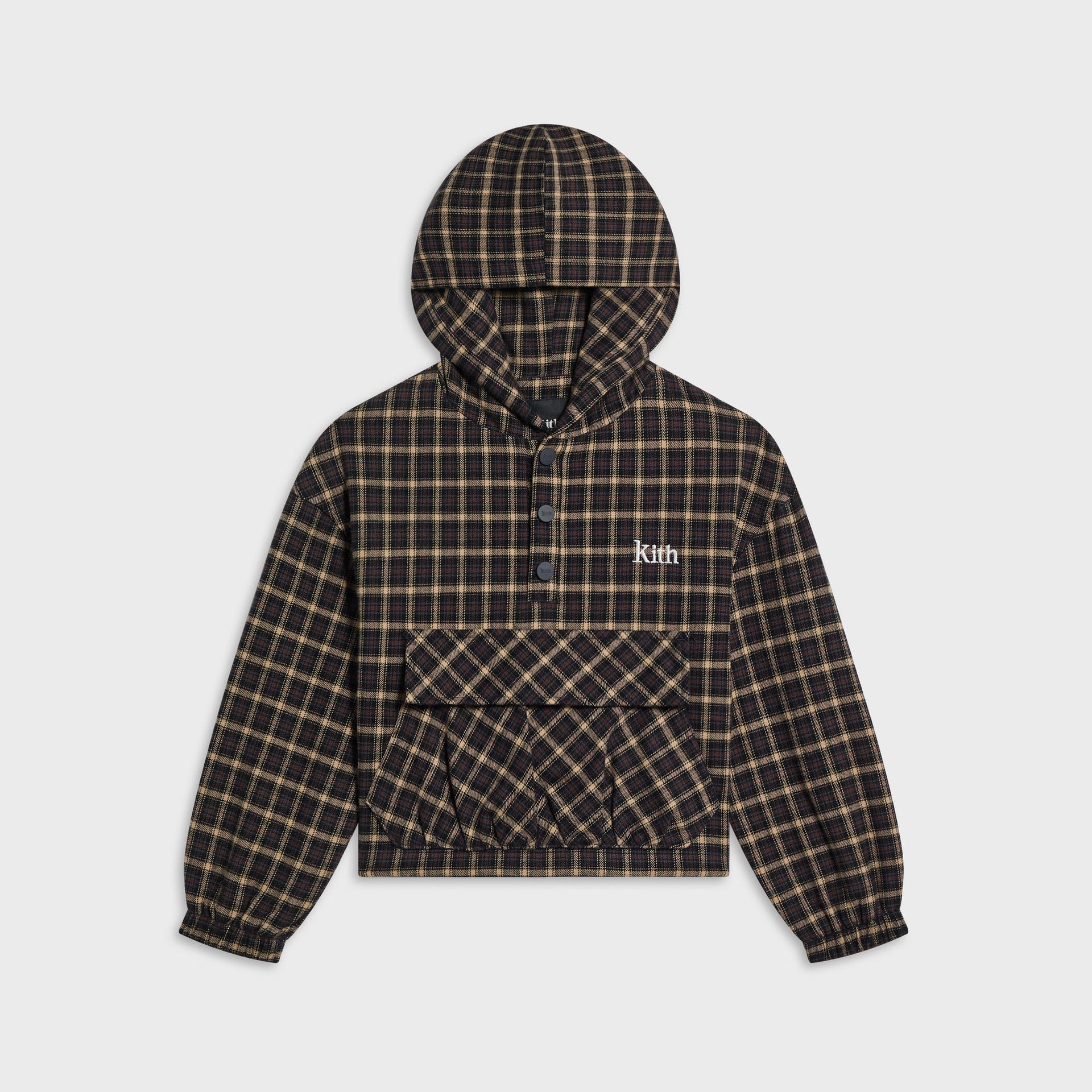 Kith Kids Micro Plaid Snap Harrison Hoodie - Chest