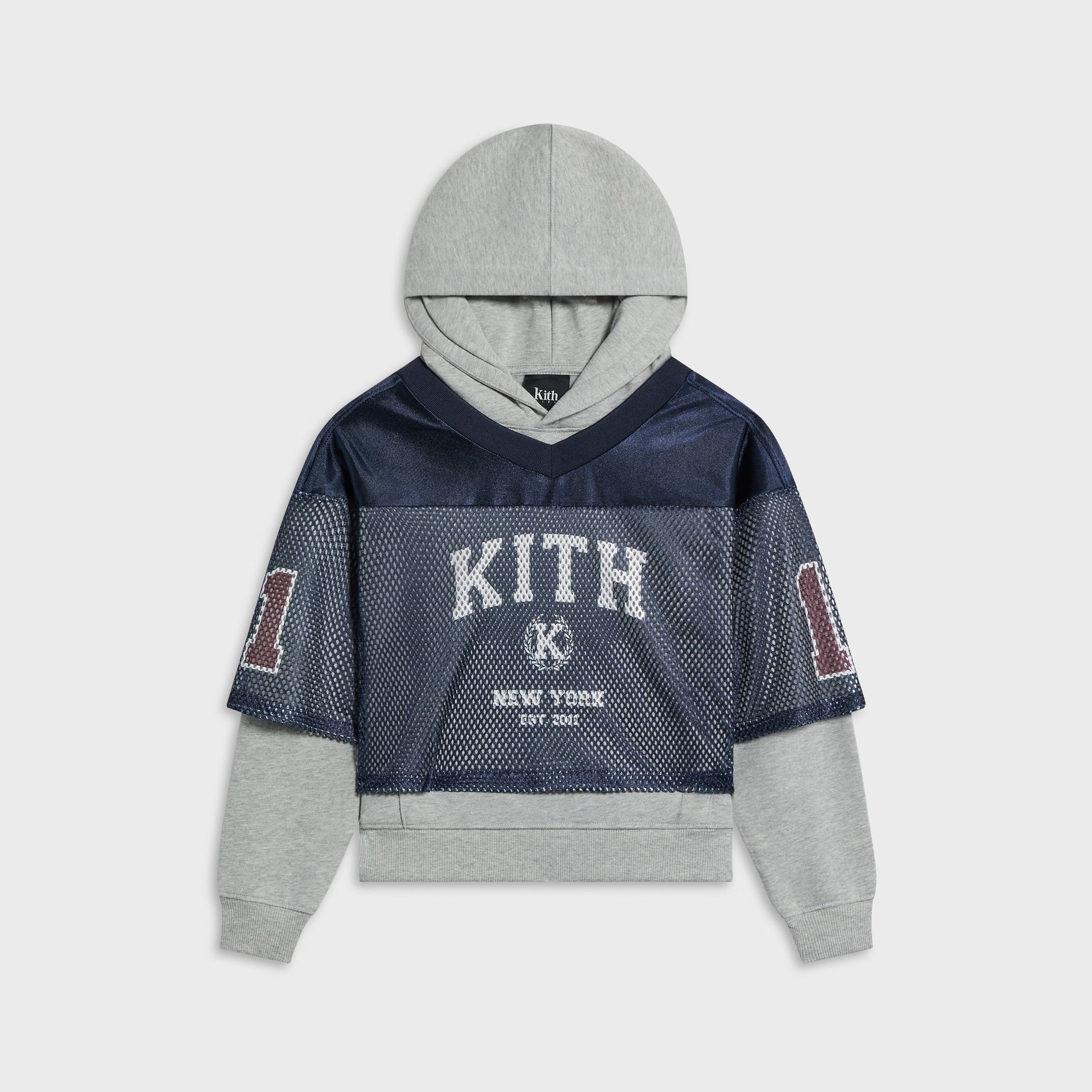 Kith Kids Athletic Mesh Combo Hoodie - Medium Heather Grey