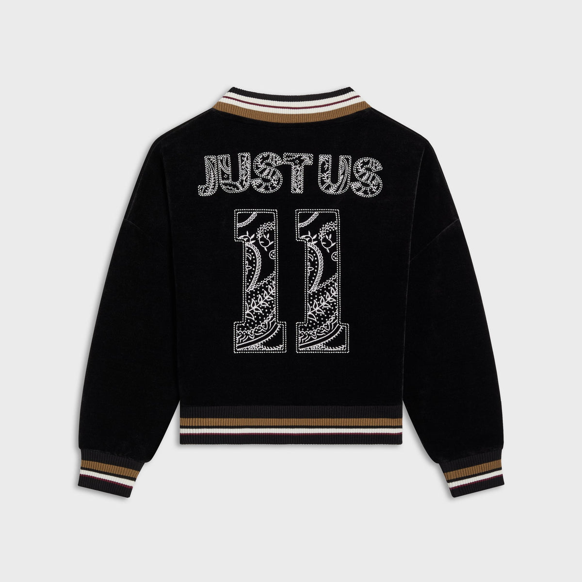 Kith Kids Textured V-Neck Collar Nelson Sweatshirt - Black