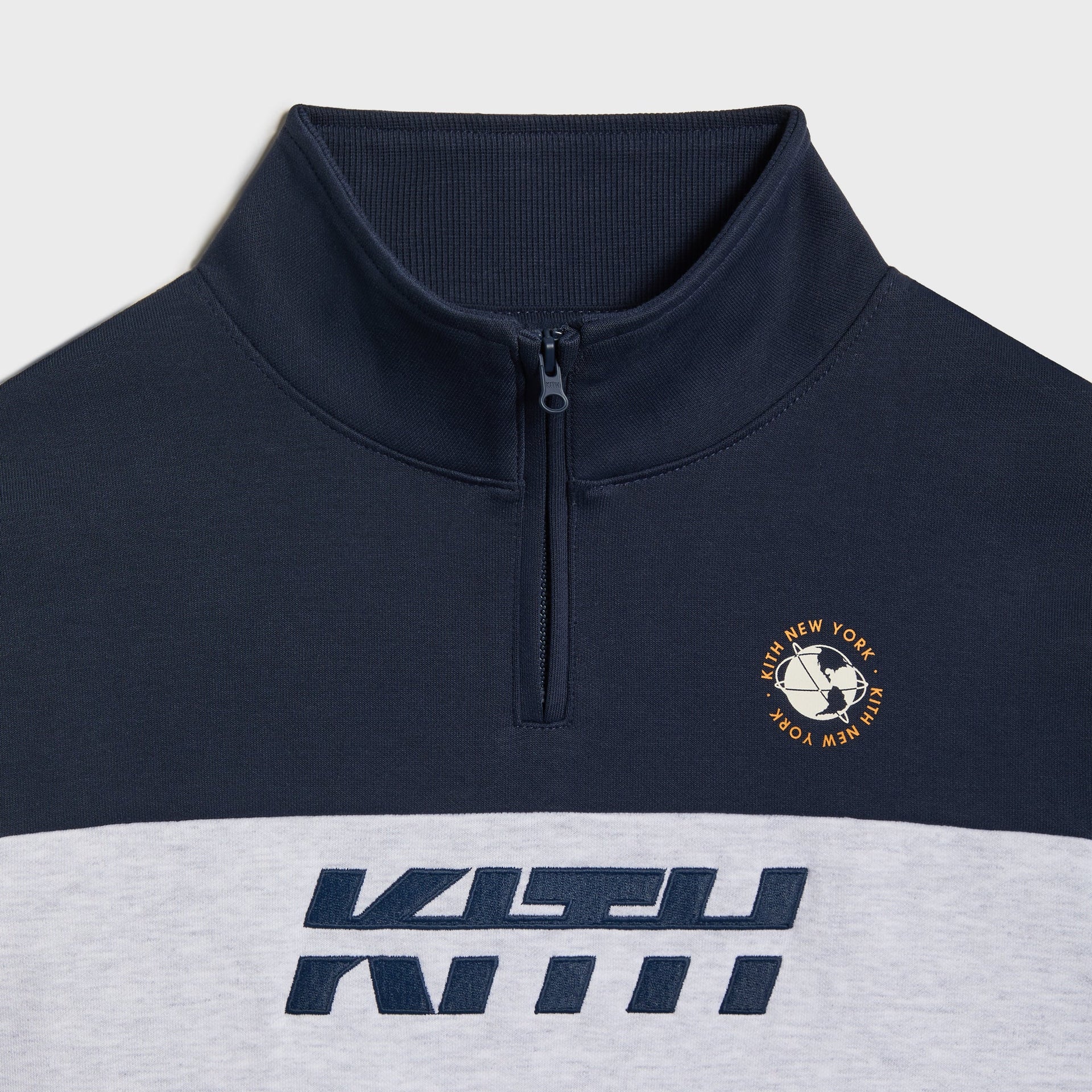 Kith Kids Logo Blocked Hunter Quarter Zip - Nocturnal