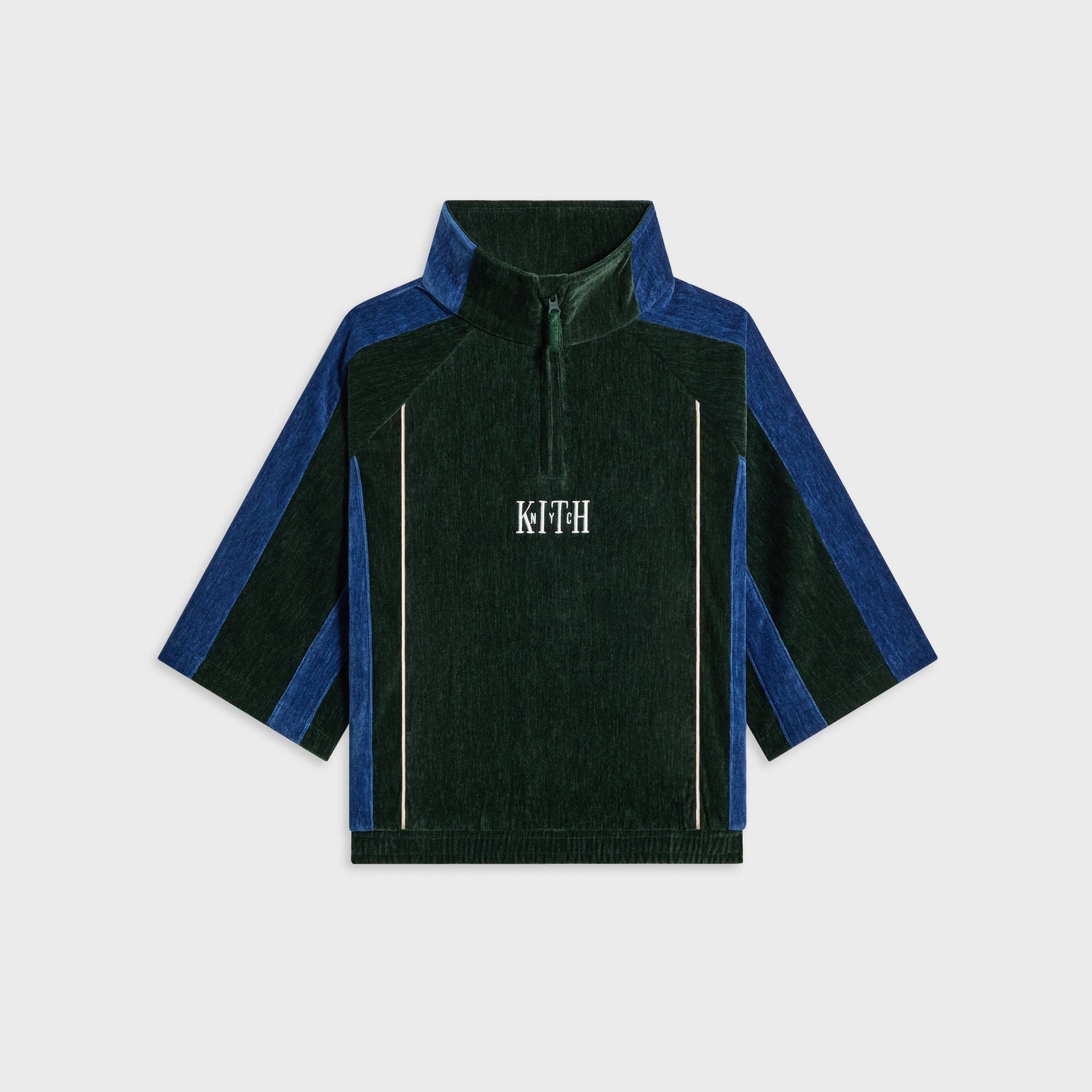 Kith Kids Velour Paneled Linden Quarter Zip - Stadium