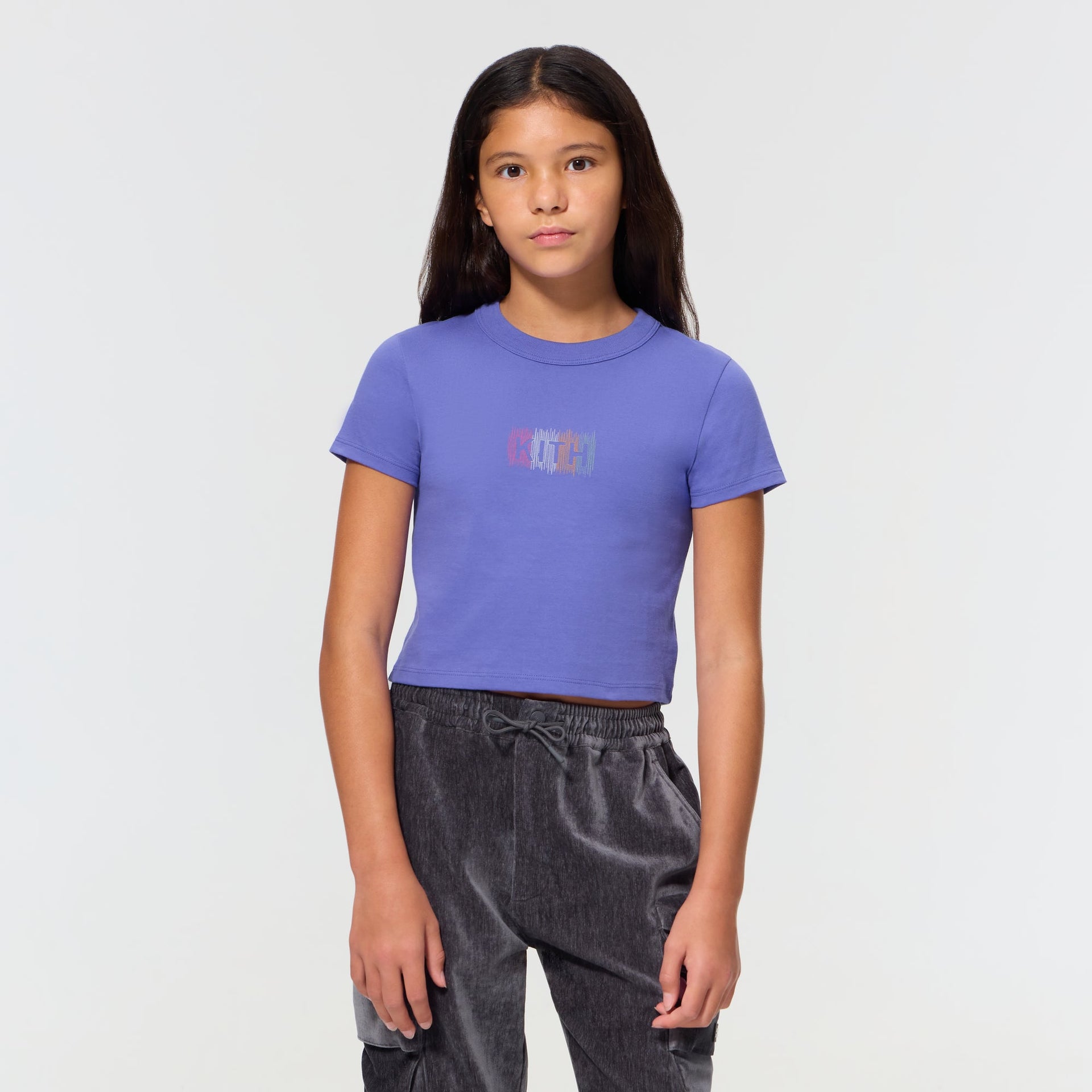 Kith Kids Sketched Classic Logo Mulberry II Tee - Iolite