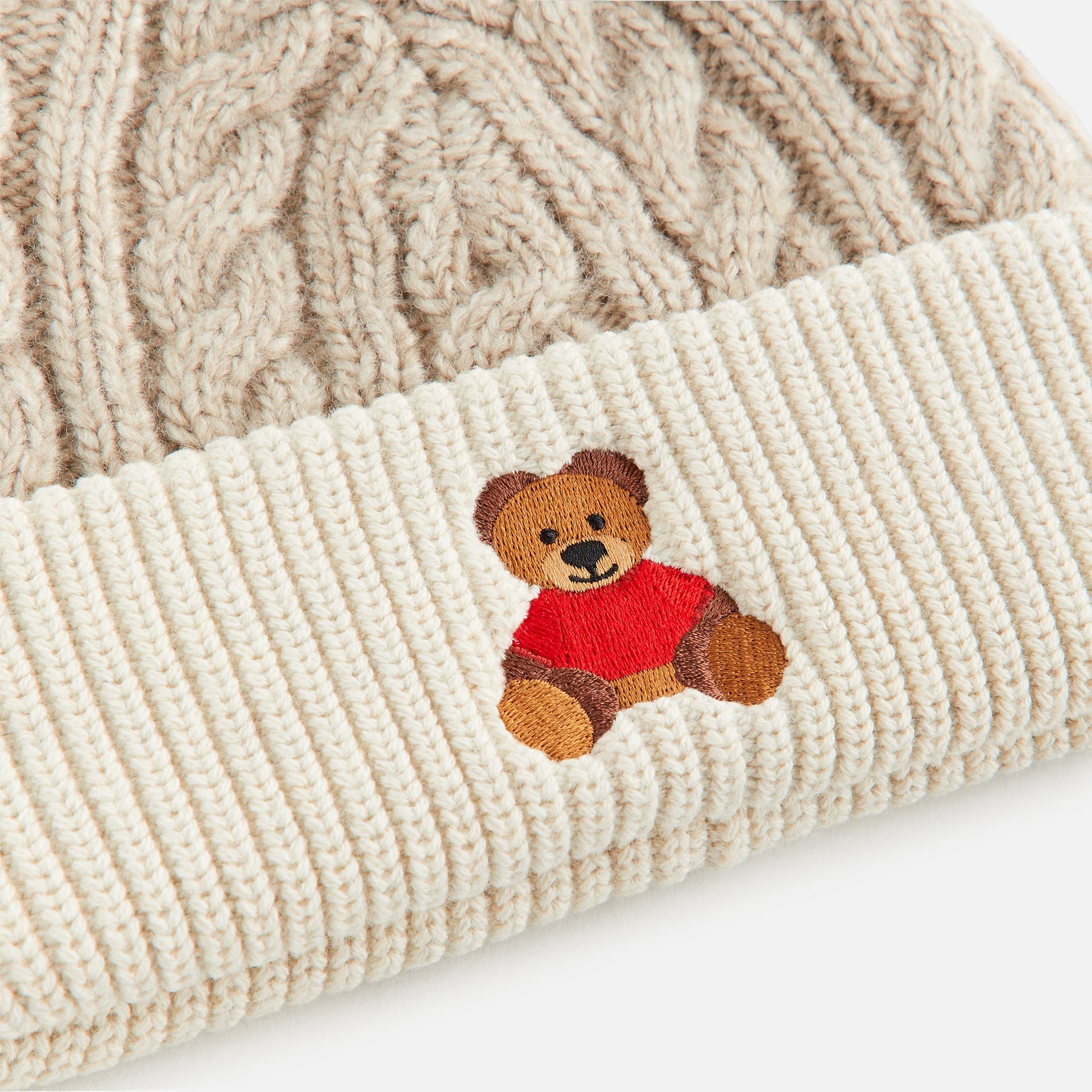 Kithmas Kids Teddy Bear Beanie - Heather Oatmeal