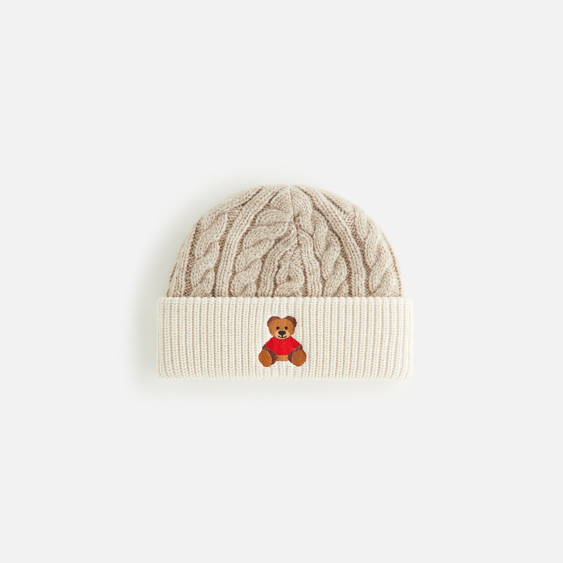 Kithmas Kids Teddy Bear Beanie - Heather Oatmeal