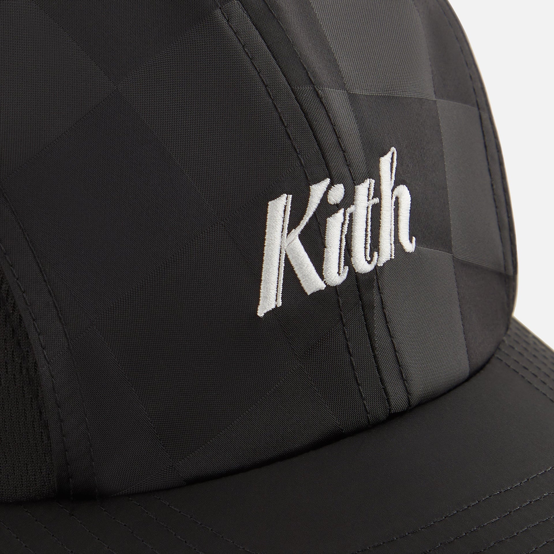 Kith Kids Checkered Satin Camper Cap - Black