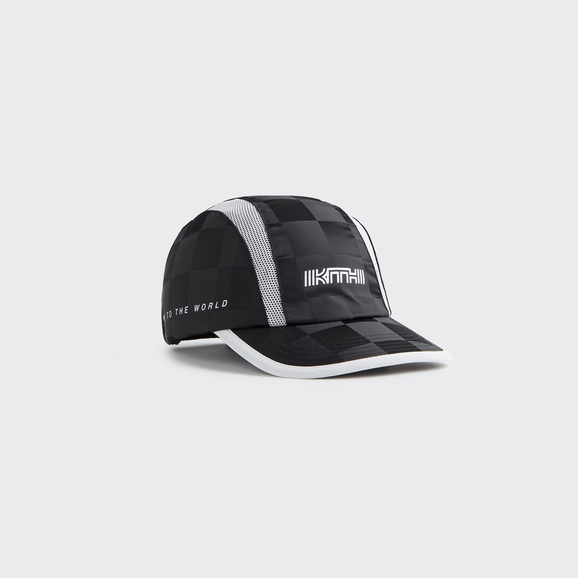 Kith Kids Checkered Satin Camper Cap - Black
