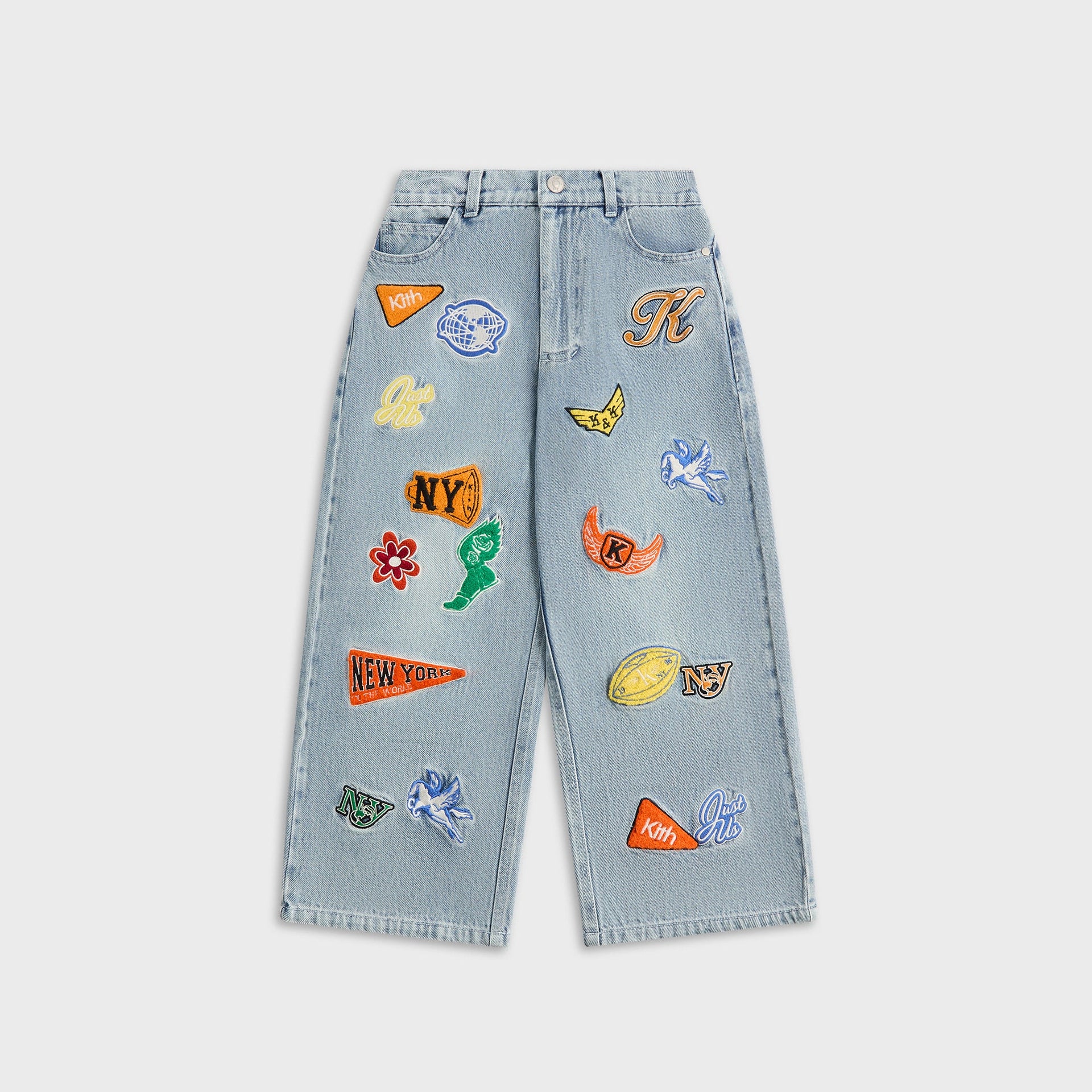 Kith Kids NY to The World Denim Wide Leg Heston Jean - Light Indigo