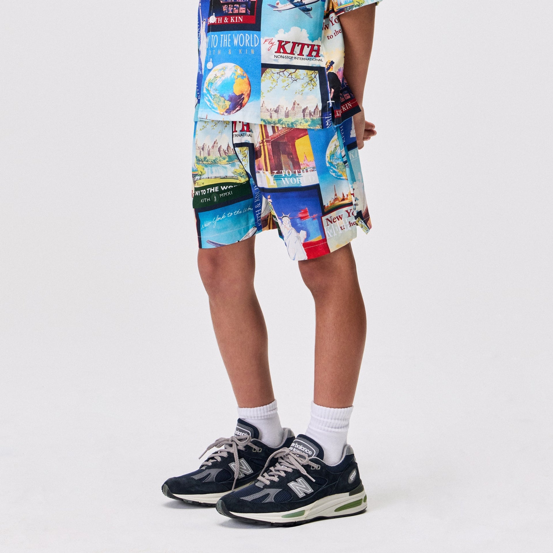 Kith Kids World Travel Printed Thompson Camp Short - Nocturnal - PH