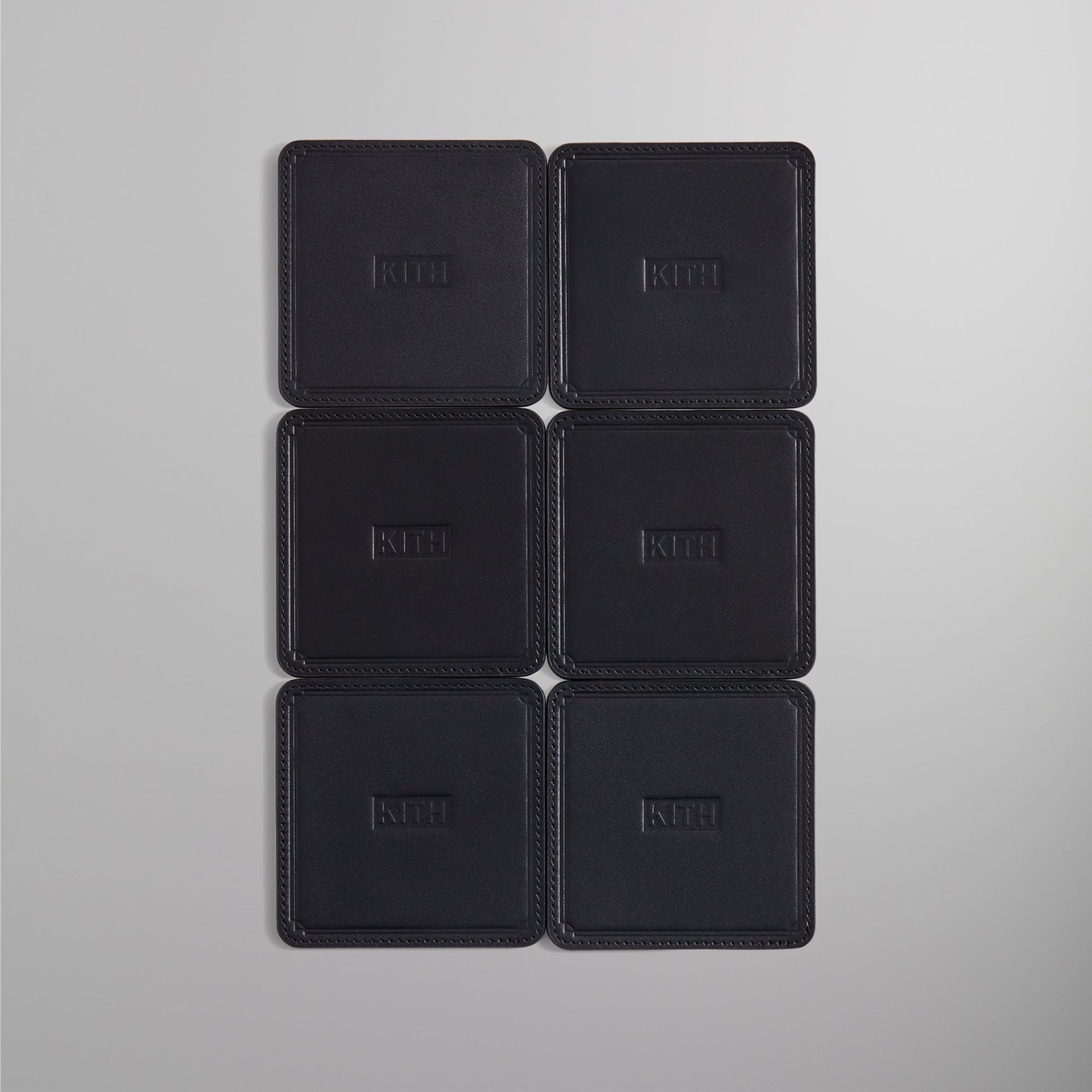 Kith Monogram Leather Coasters - Black