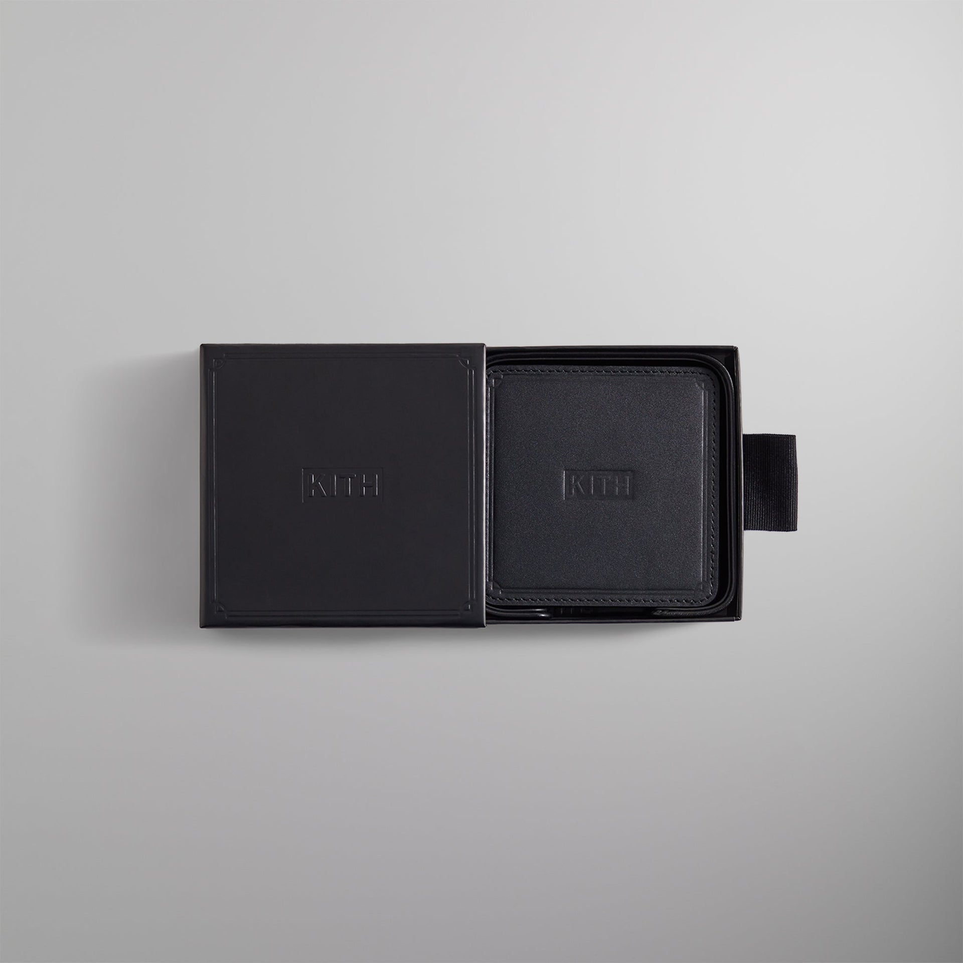 Kith Monogram Leather Coasters - Black