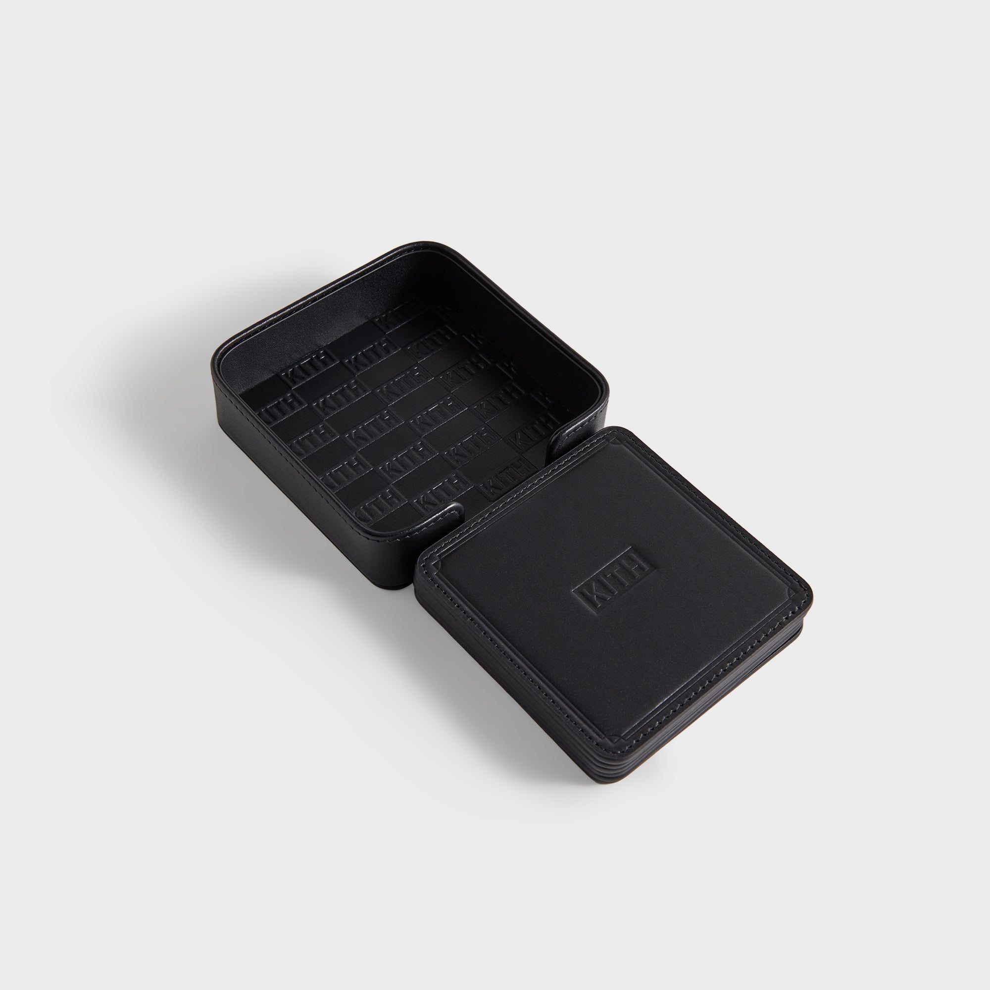 Kith Monogram Leather Coasters - Black – Kith Canada