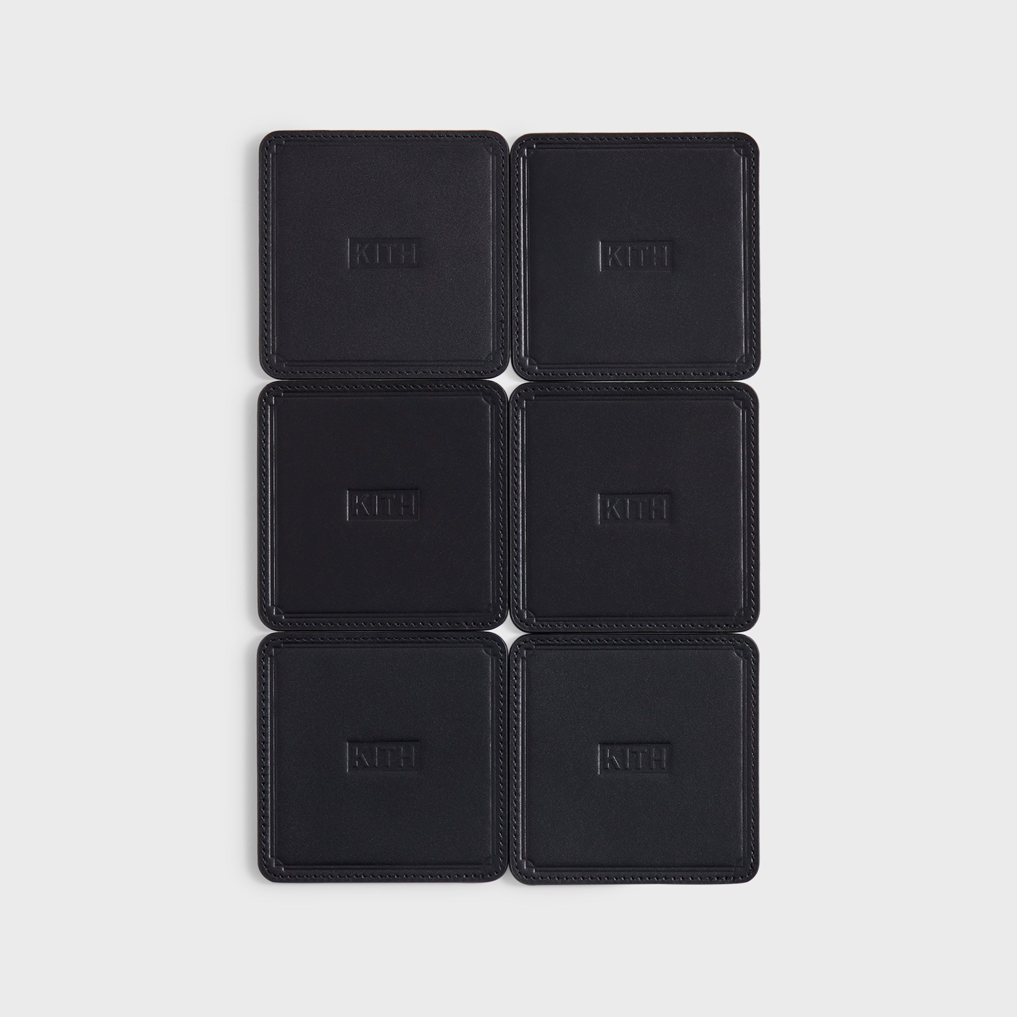 Kith Monogram Leather Coasters - Black – Kith Canada